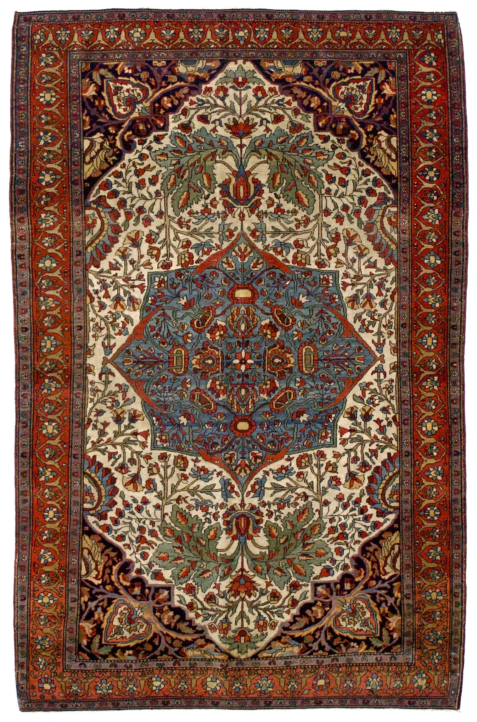 Antique Farahan Sarouk Rug 4'3" x 6' 7"