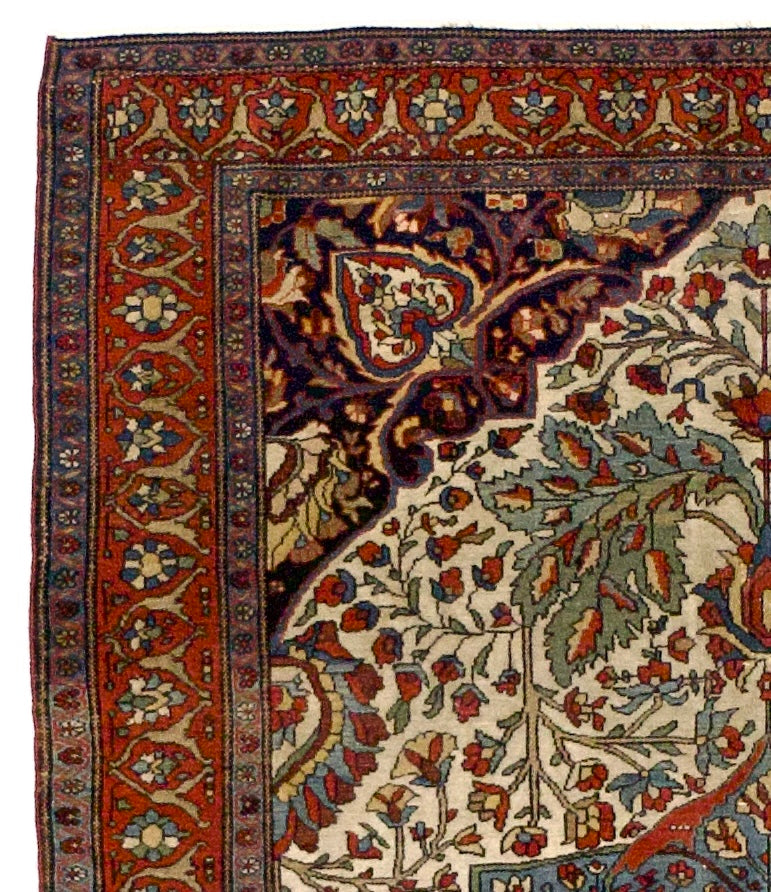 Antique Farahan Sarouk Rug 4'3" x 6' 7"
