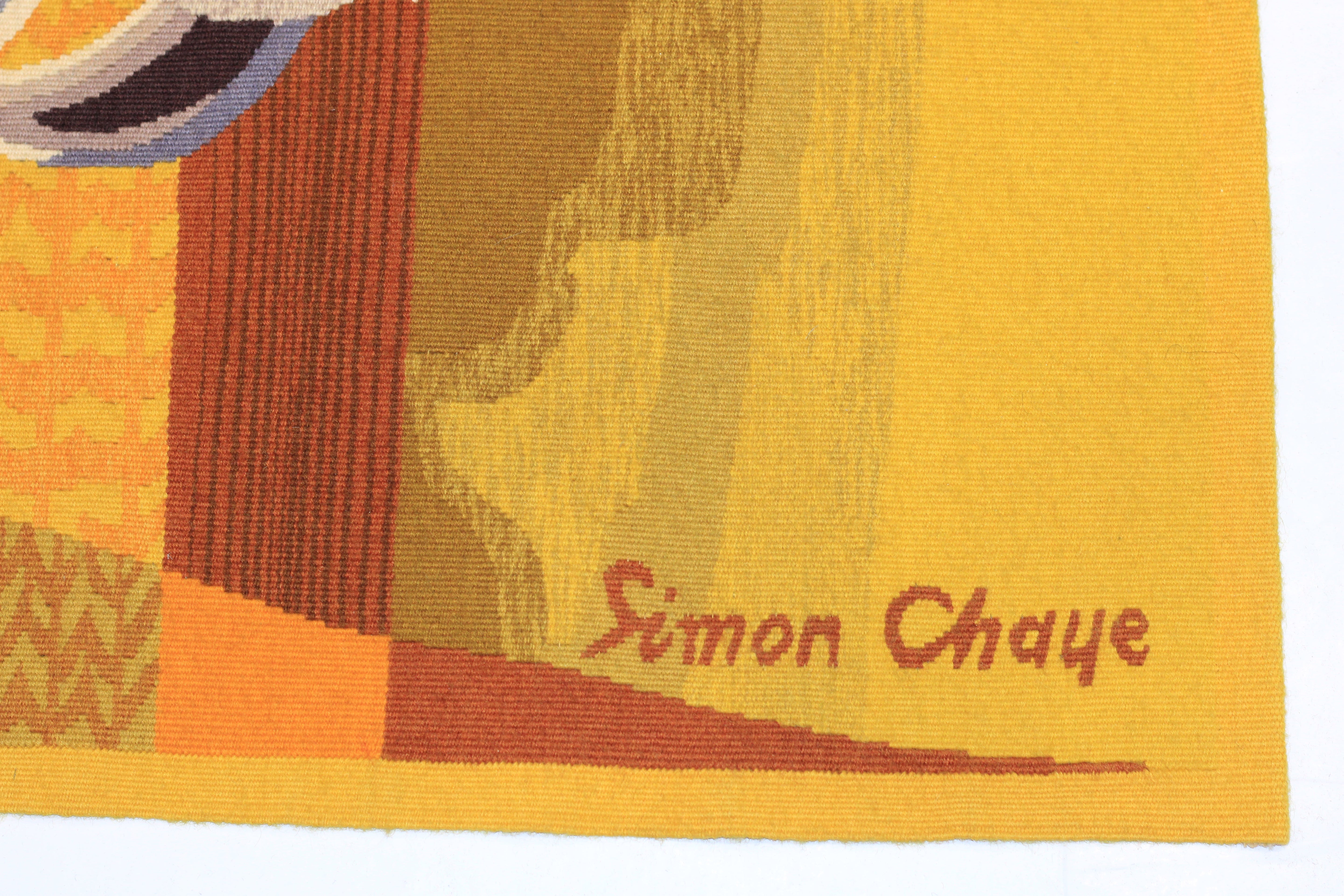 Fine Mid century French tapestry Signed by Simon Chaye 4' 0" x 6' 2"