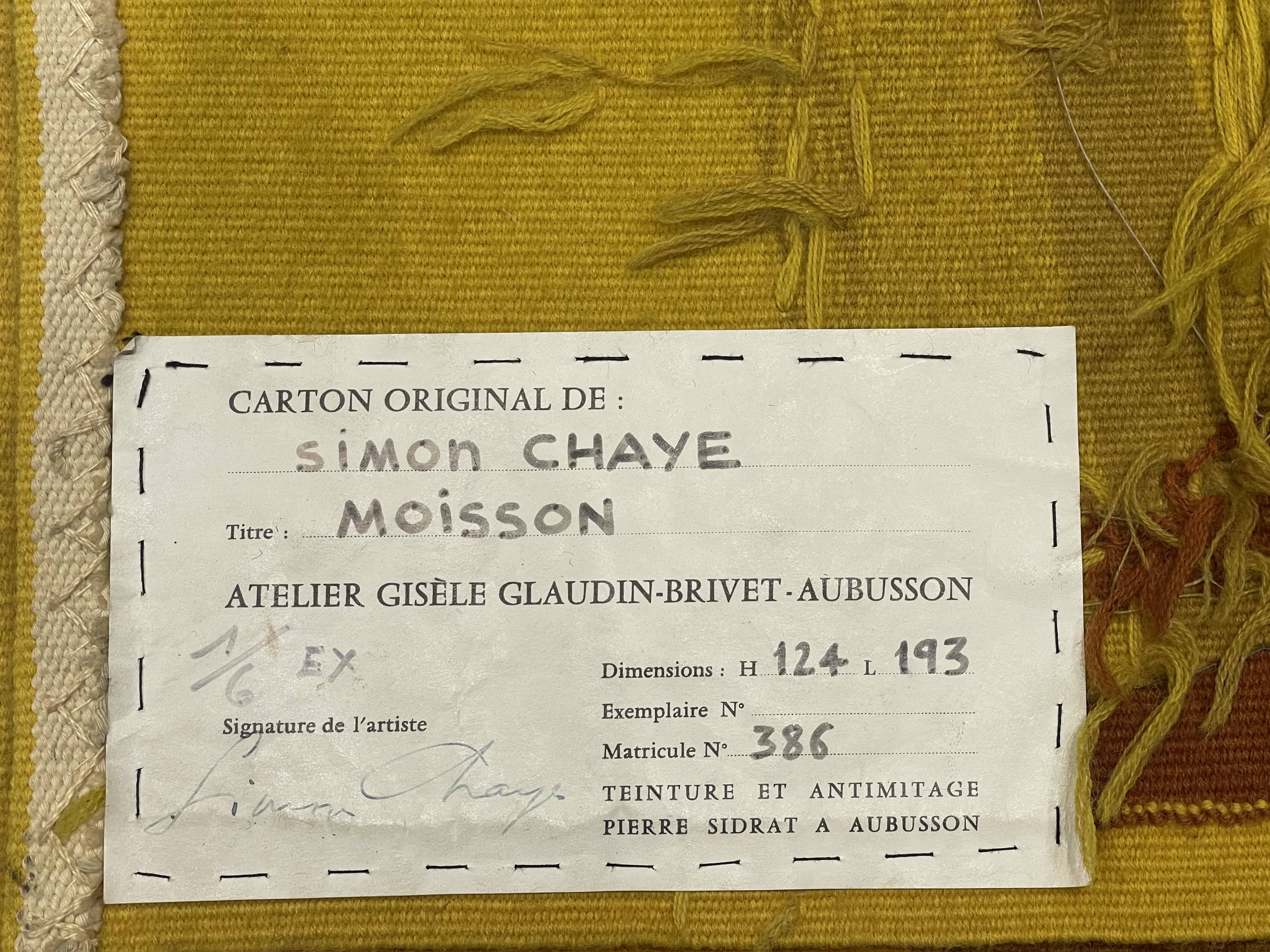 Fine Mid century French tapestry Signed by Simon Chaye 4' 0" x 6' 2"