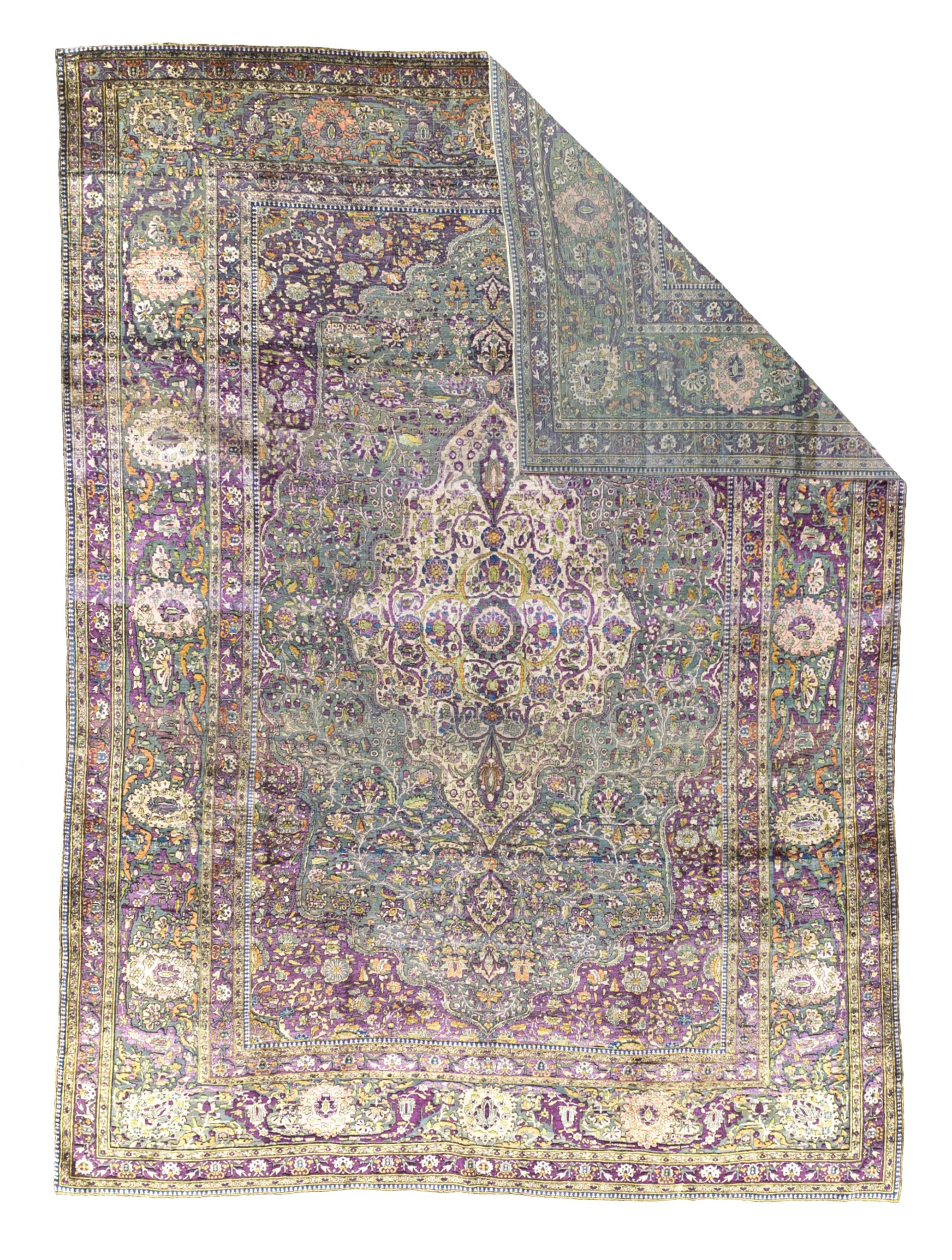 Fine Antique Silk Rug 7' 5" x 10' 0"