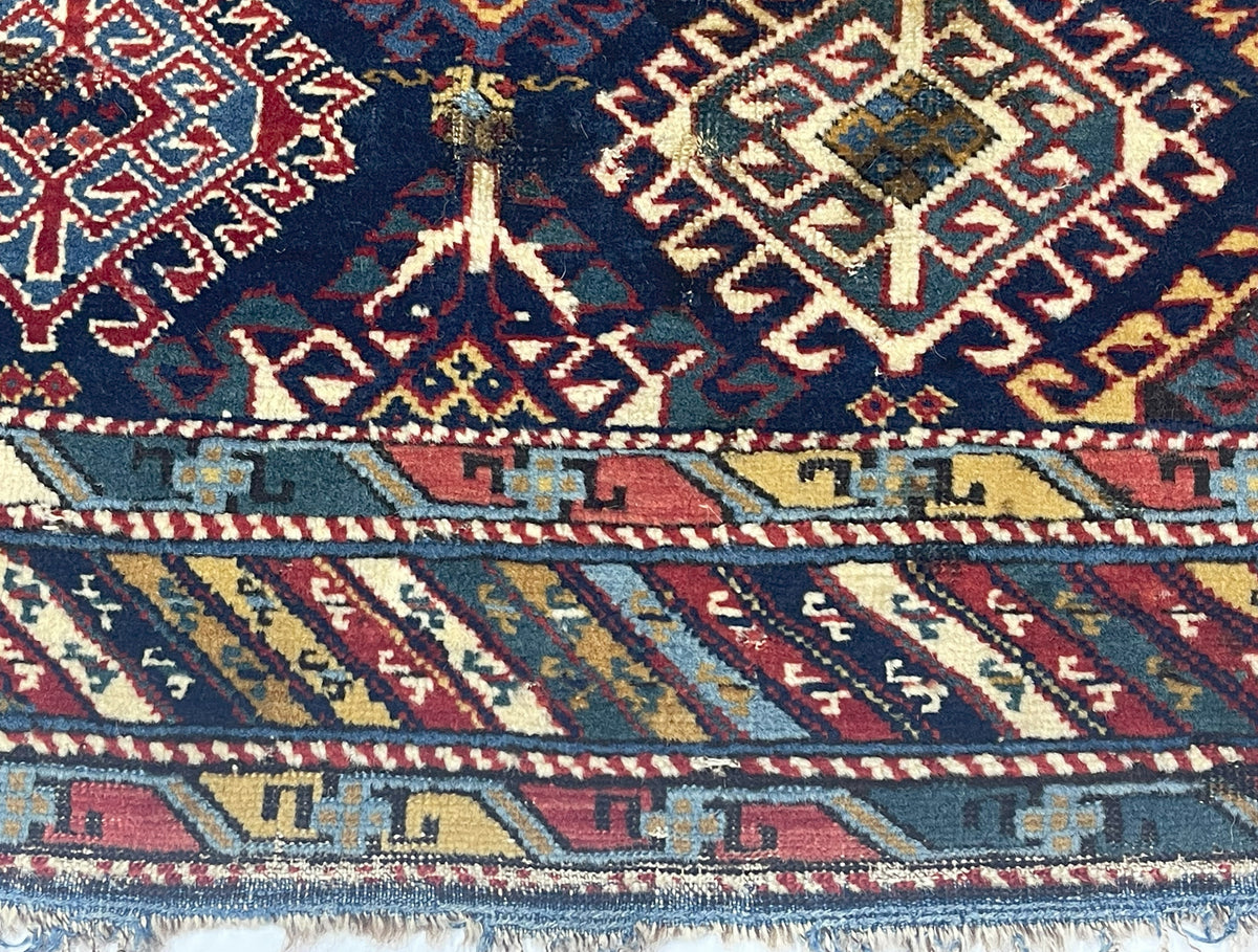 Antique Caucasian Kuba Rug 3' 10" x 4' 5''