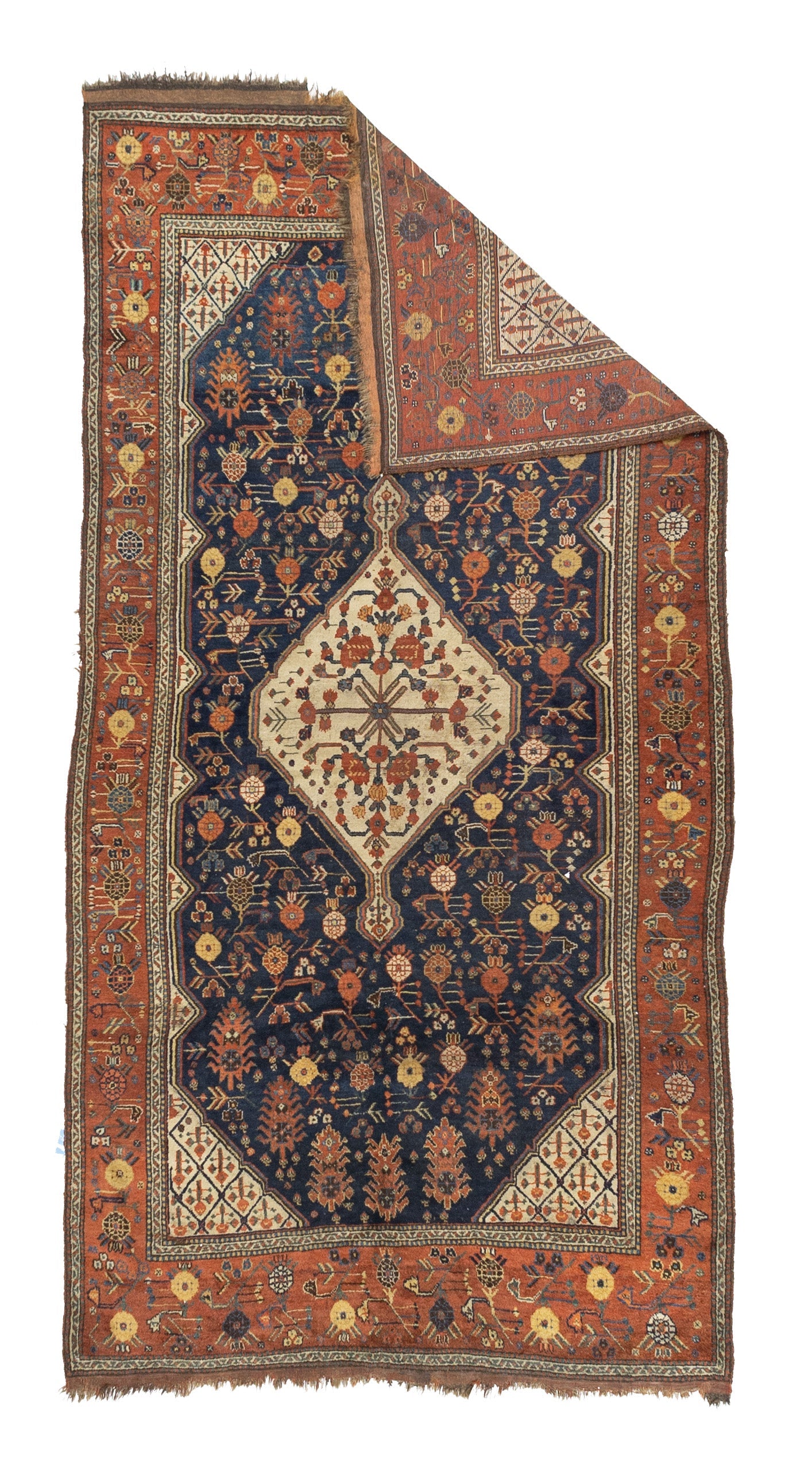 Fine Antique Tribal Khamseh Rug 5' 5'' x 10' 4''