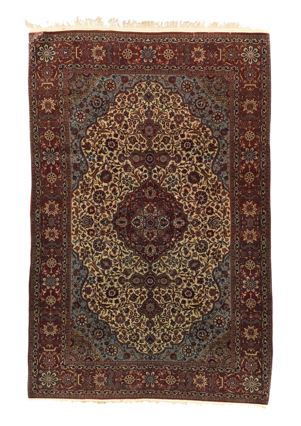 Antique Persian Isfahan Rug 4'4" x 6' 6"