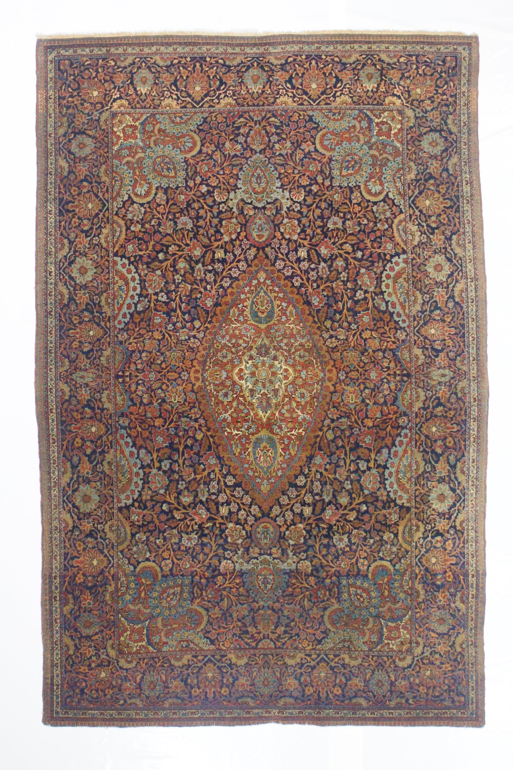 Antique Dabir Kashan Rug 4' 4" x 6' 6"