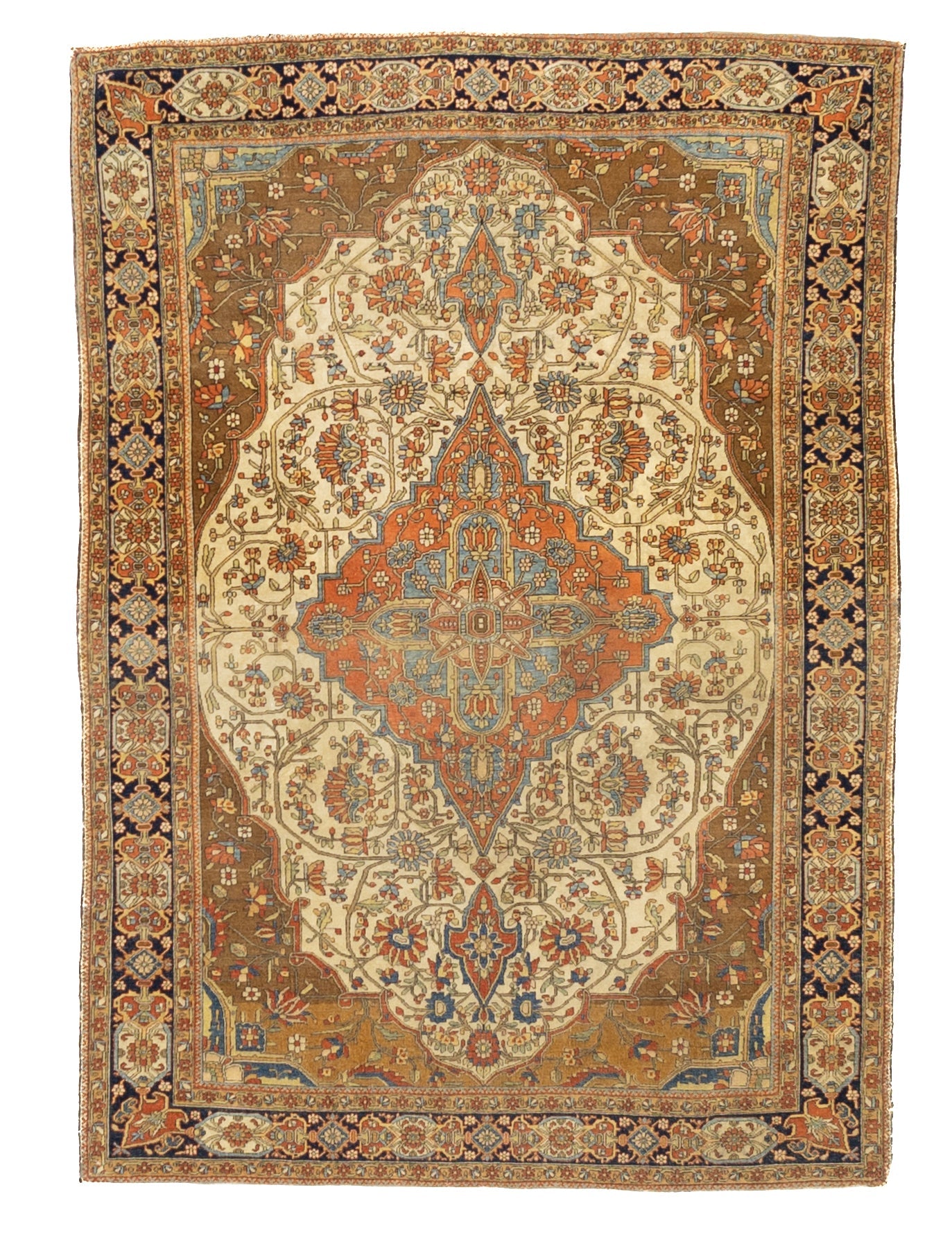 Fine Antique Mohtasham Kashan Rug 4' 7" x 6' 5"