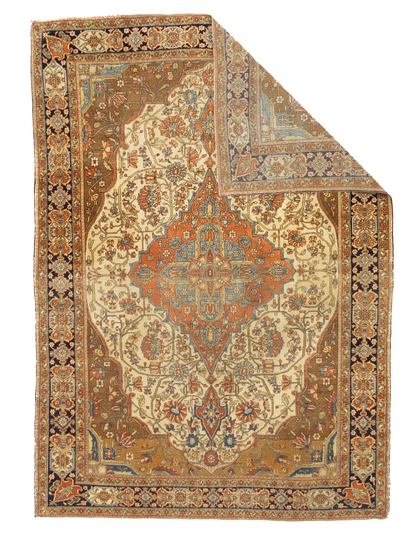Fine Antique Mohtasham Kashan Rug 4' 7" x 6' 5"