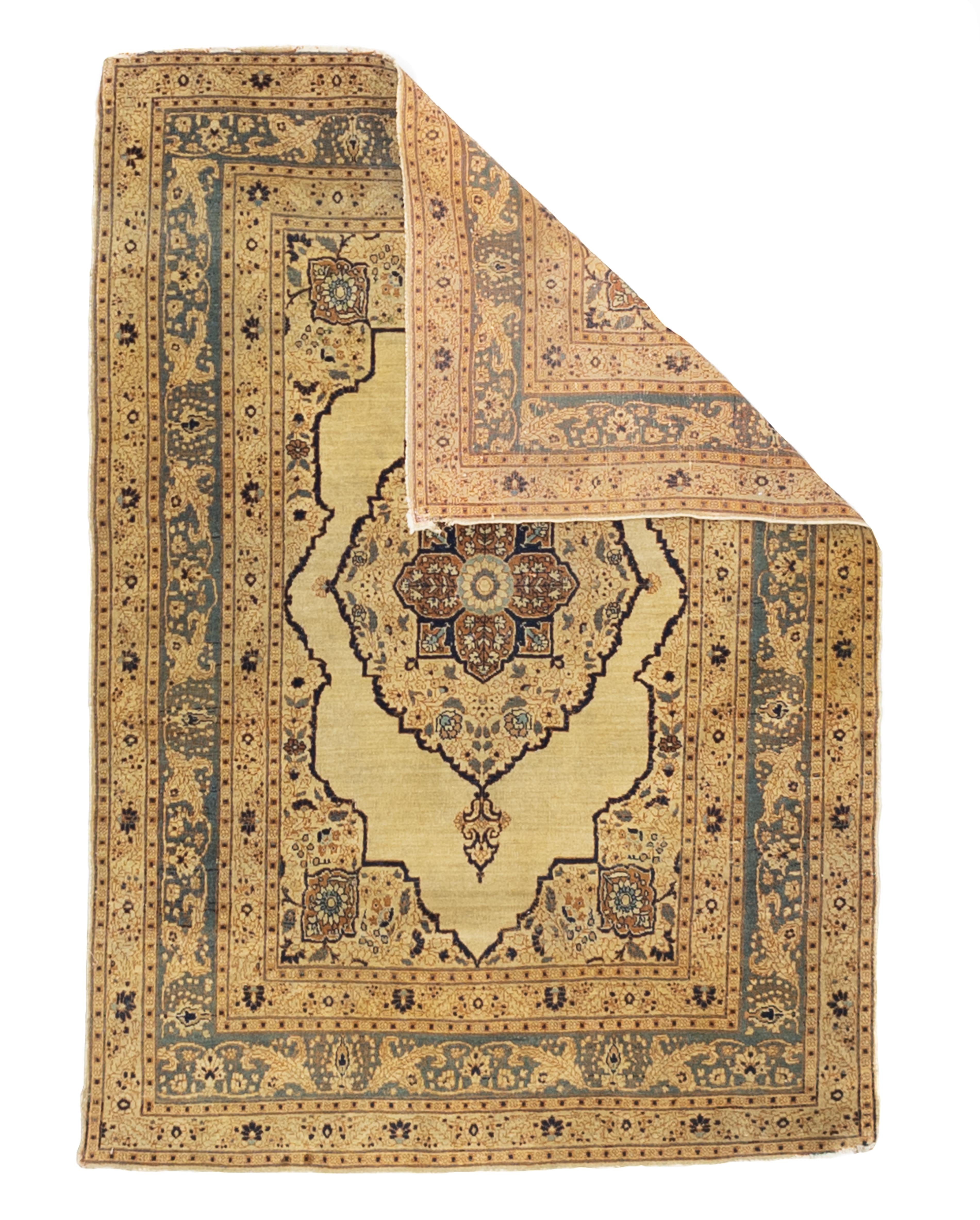 Fine Antique Haji Jalili Tabriz Wool Rug 4' 0" x 5' 9''