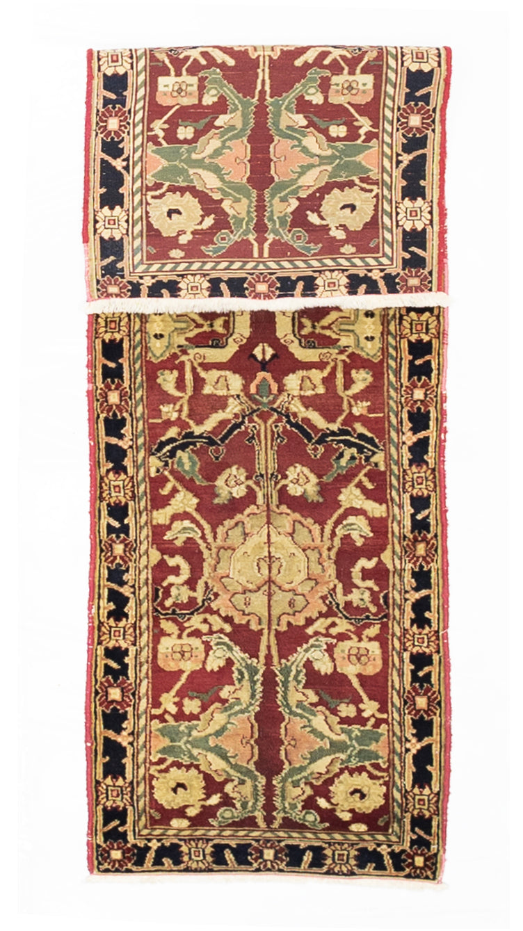 Fine Vintage Indian Agra Short Wool Runner 2' 0" x 6' 11''