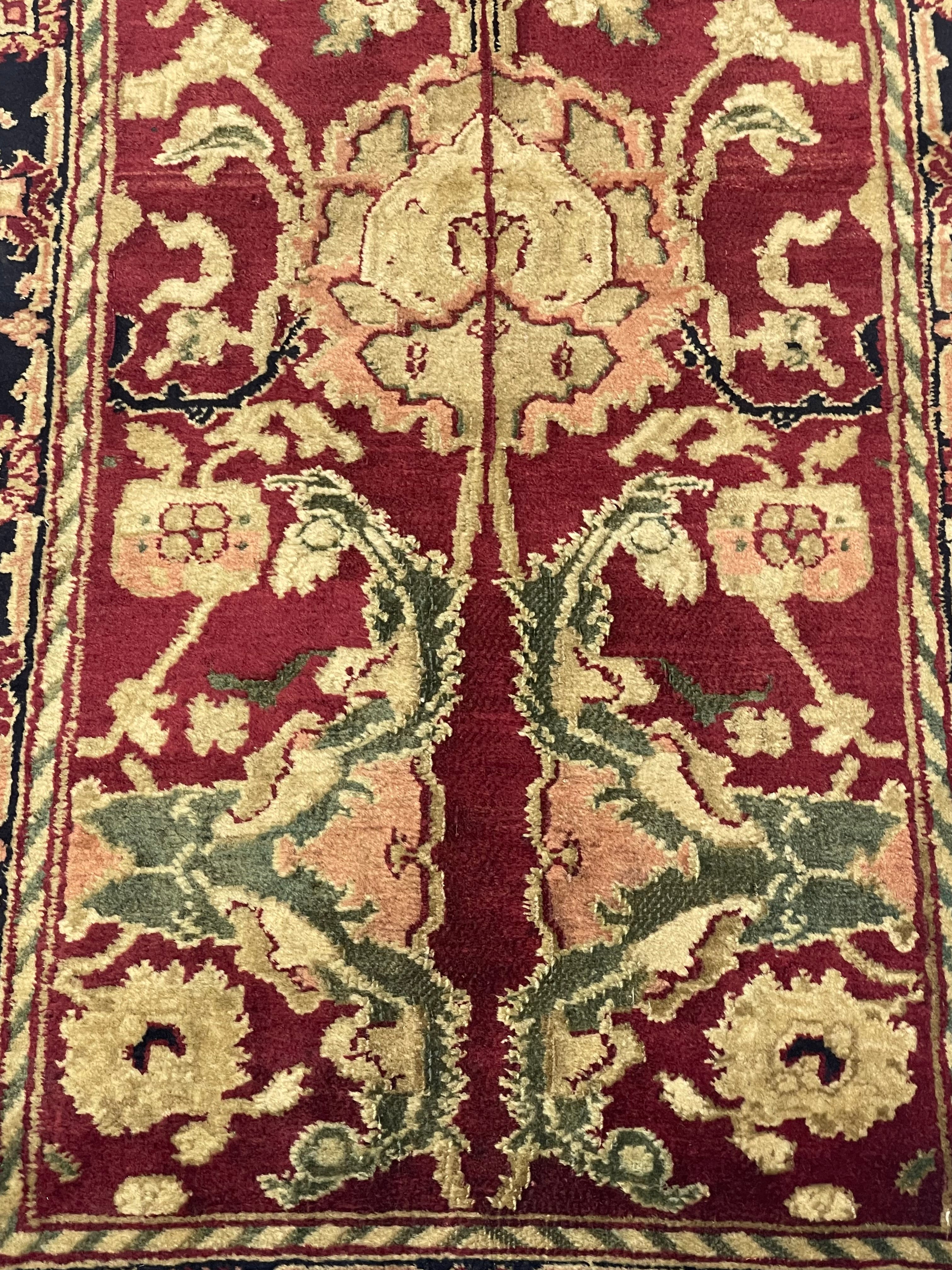 Fine Vintage Indian Agra Short Wool Runner 2' 0" x 6' 11''
