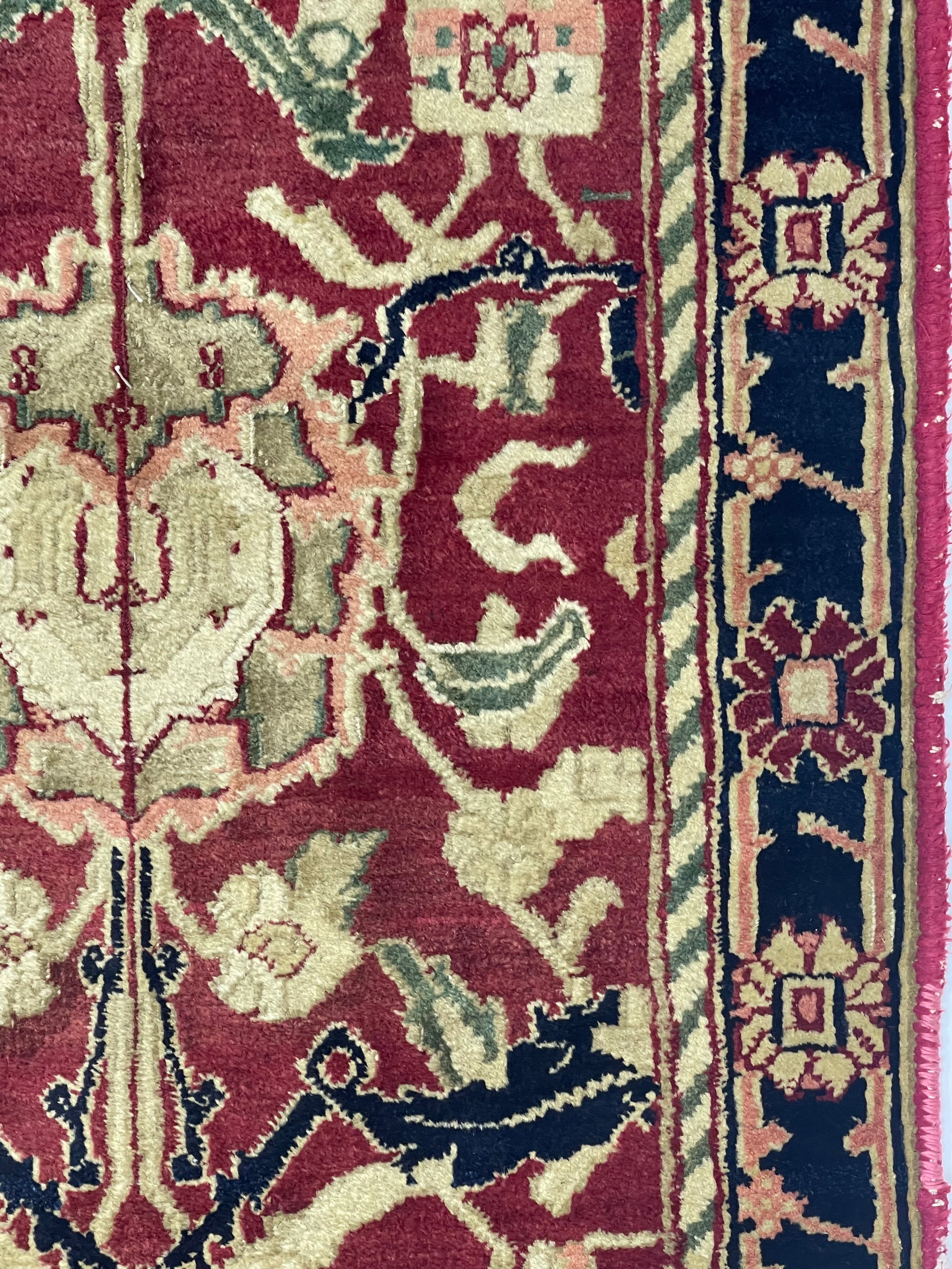 Fine Vintage Indian Agra Short Wool Runner 2' 0" x 6' 11''