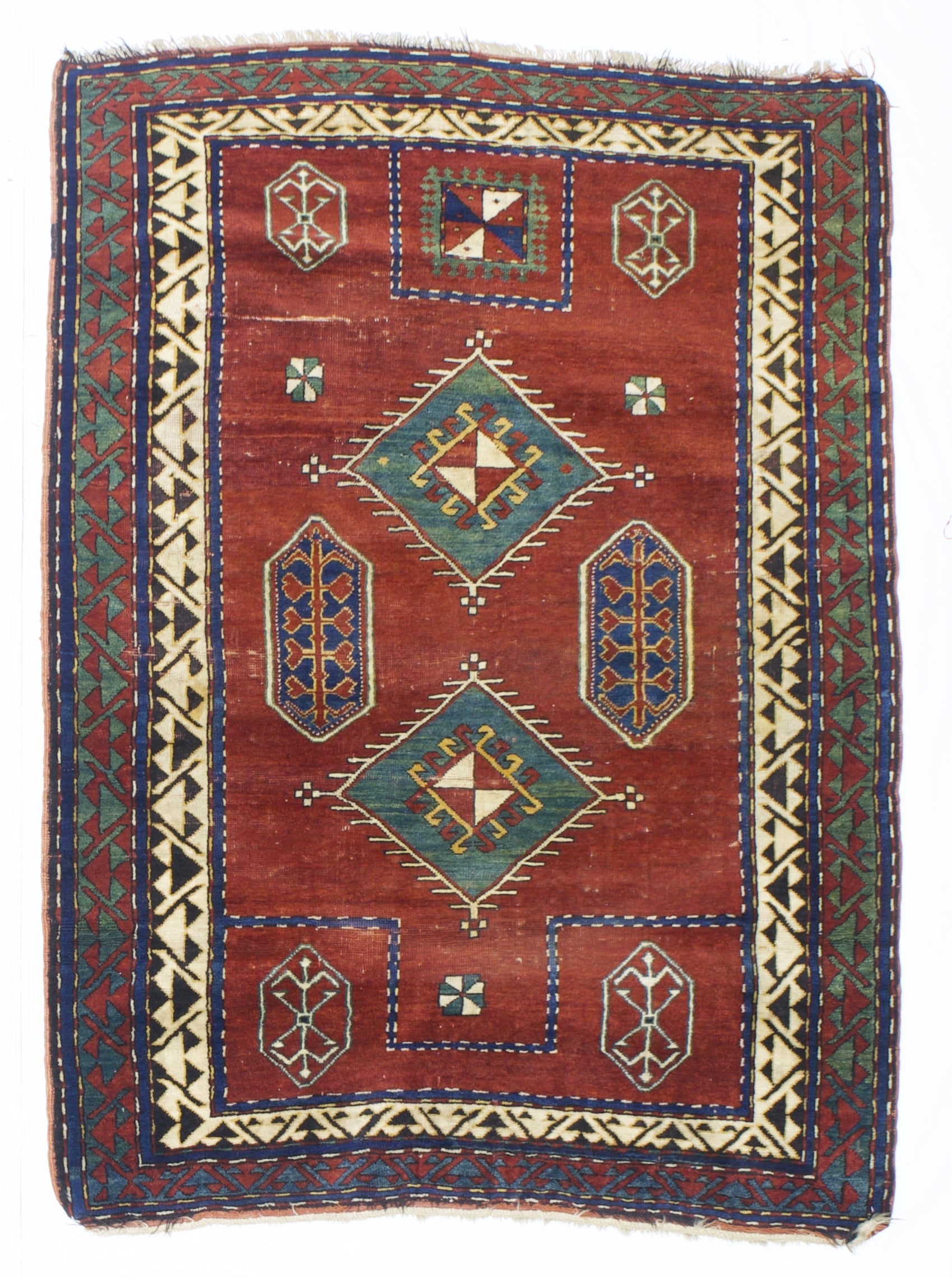 Fine Antique Caucasian Kazak Rug 4'6" x 6' 2"