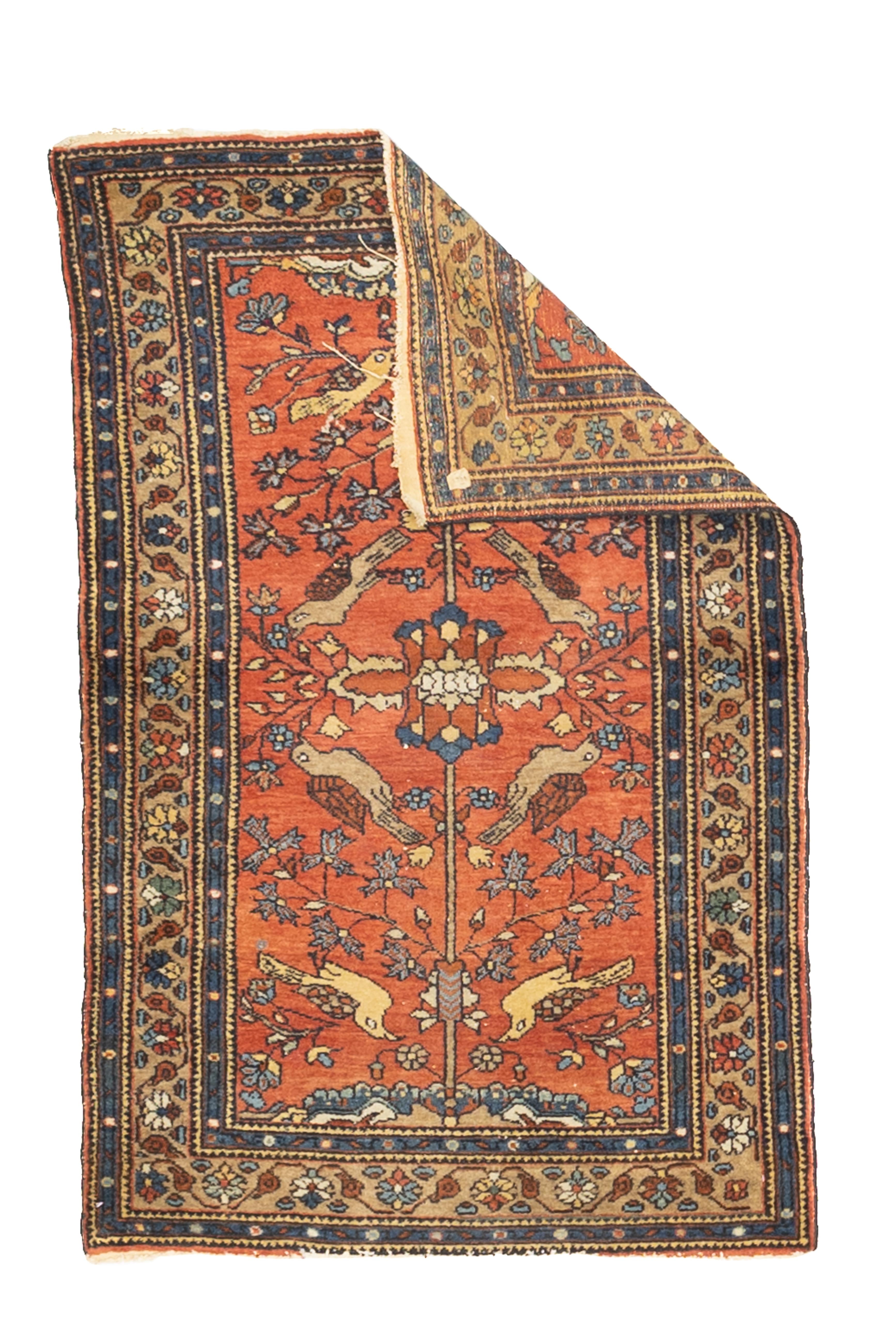 Fine Antique Malayer Wool Rug 3' 0" x 5' 0"