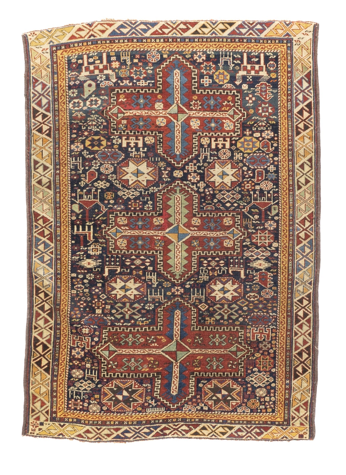 Antique Caucasian Karakashli Rug 3'4" x 4' 10"
