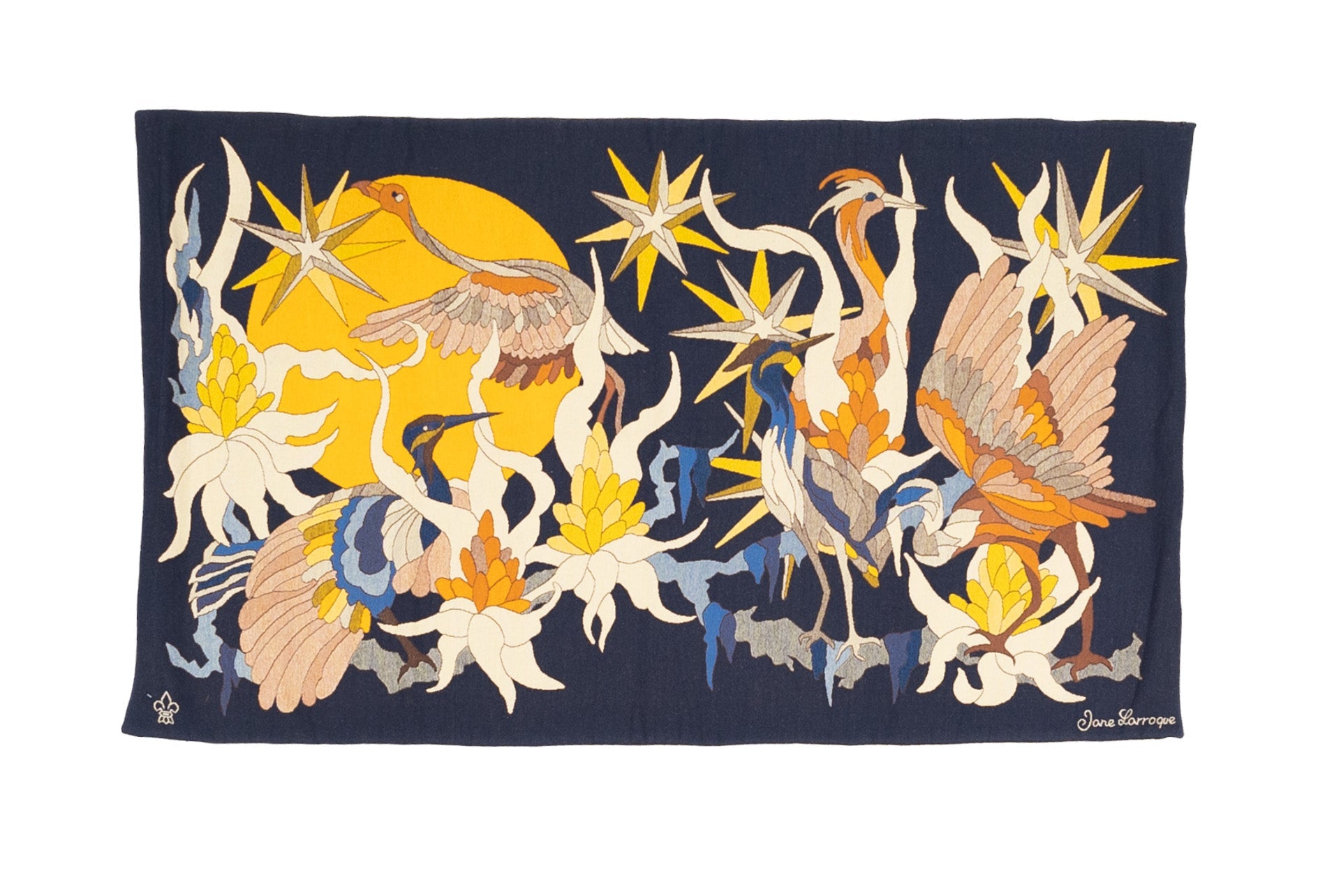 Mid Century French Tapestry Signed by Jean Lurcat Artist Desginer 3' 11'' x 6' 6''