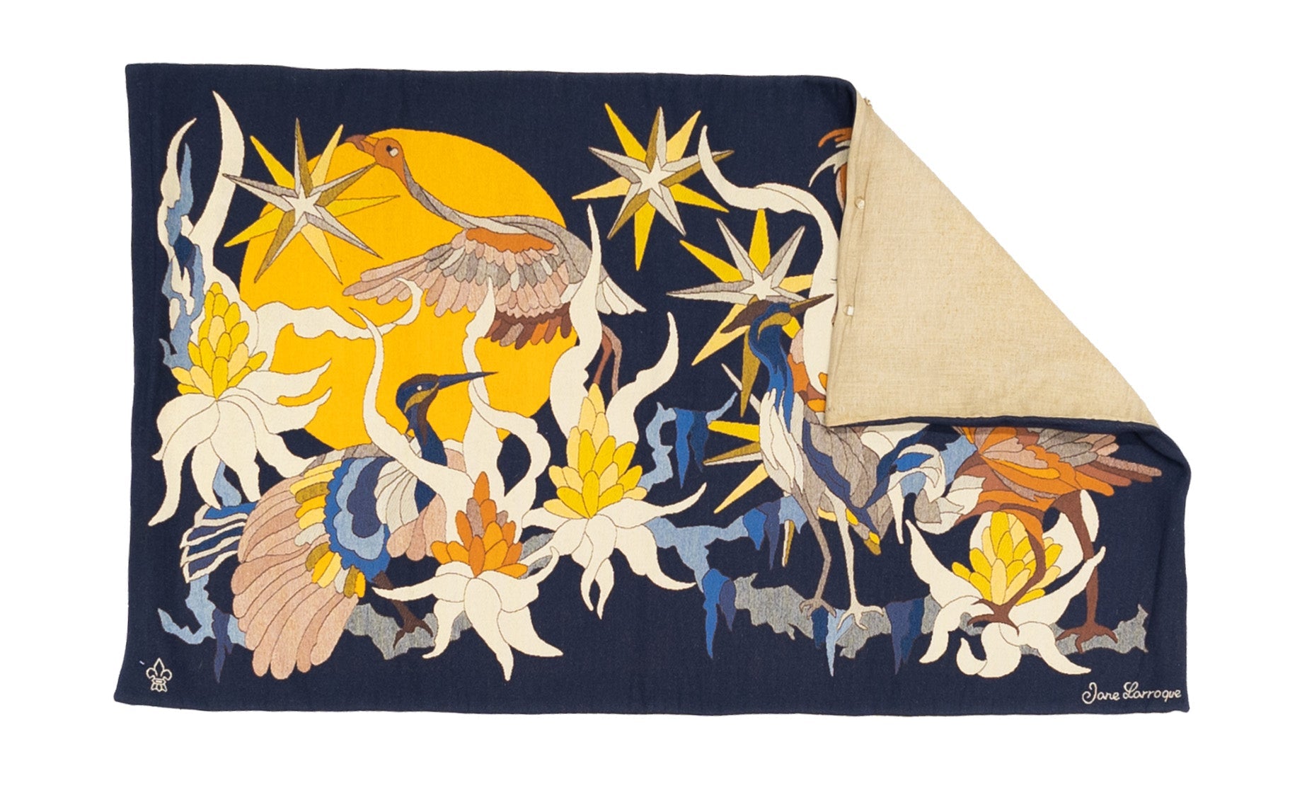 Mid Century French Tapestry Signed by Jean Lurcat Artist Desginer 3' 11'' x 6' 6''