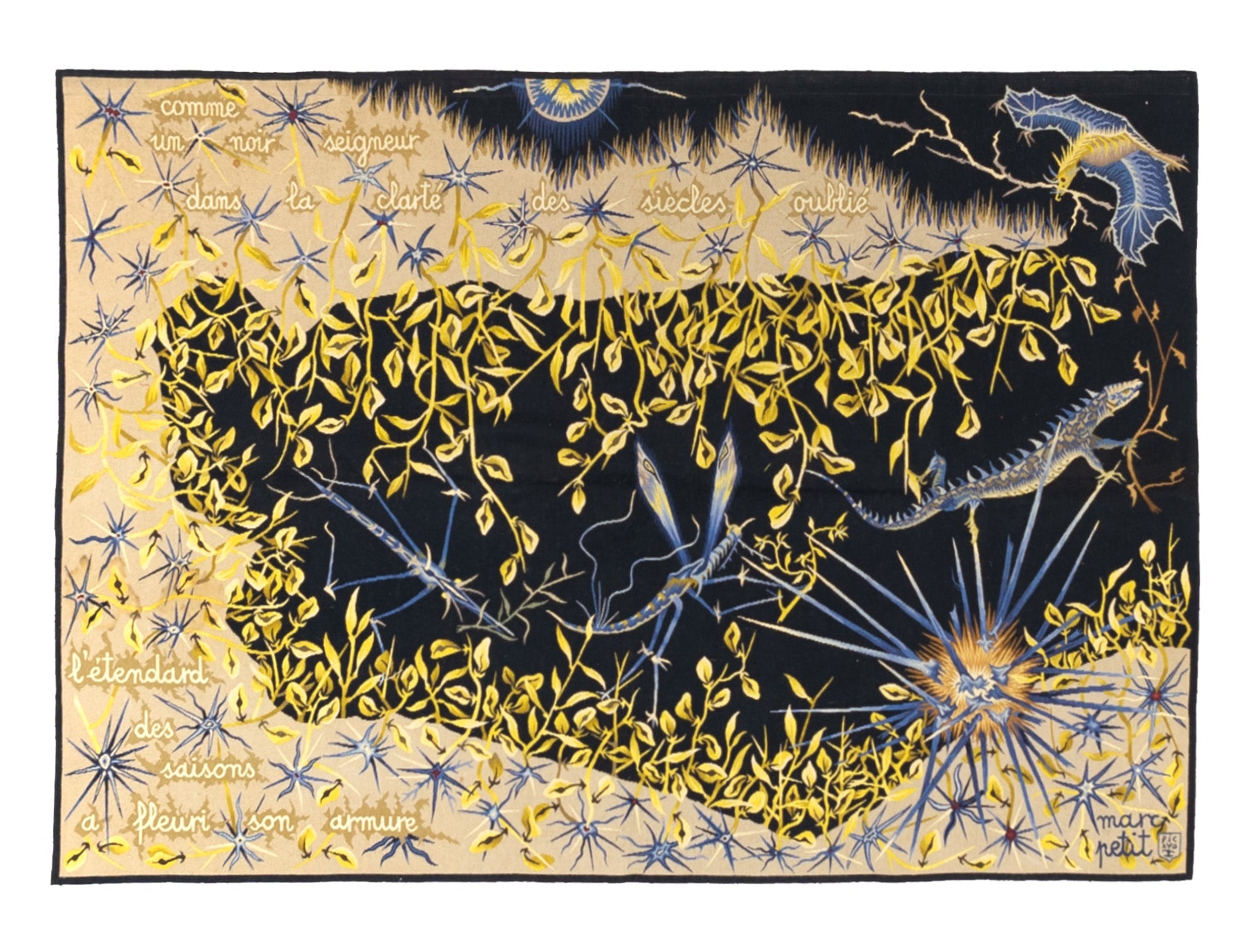 Mid Century Tapestry Signed Marc Petit