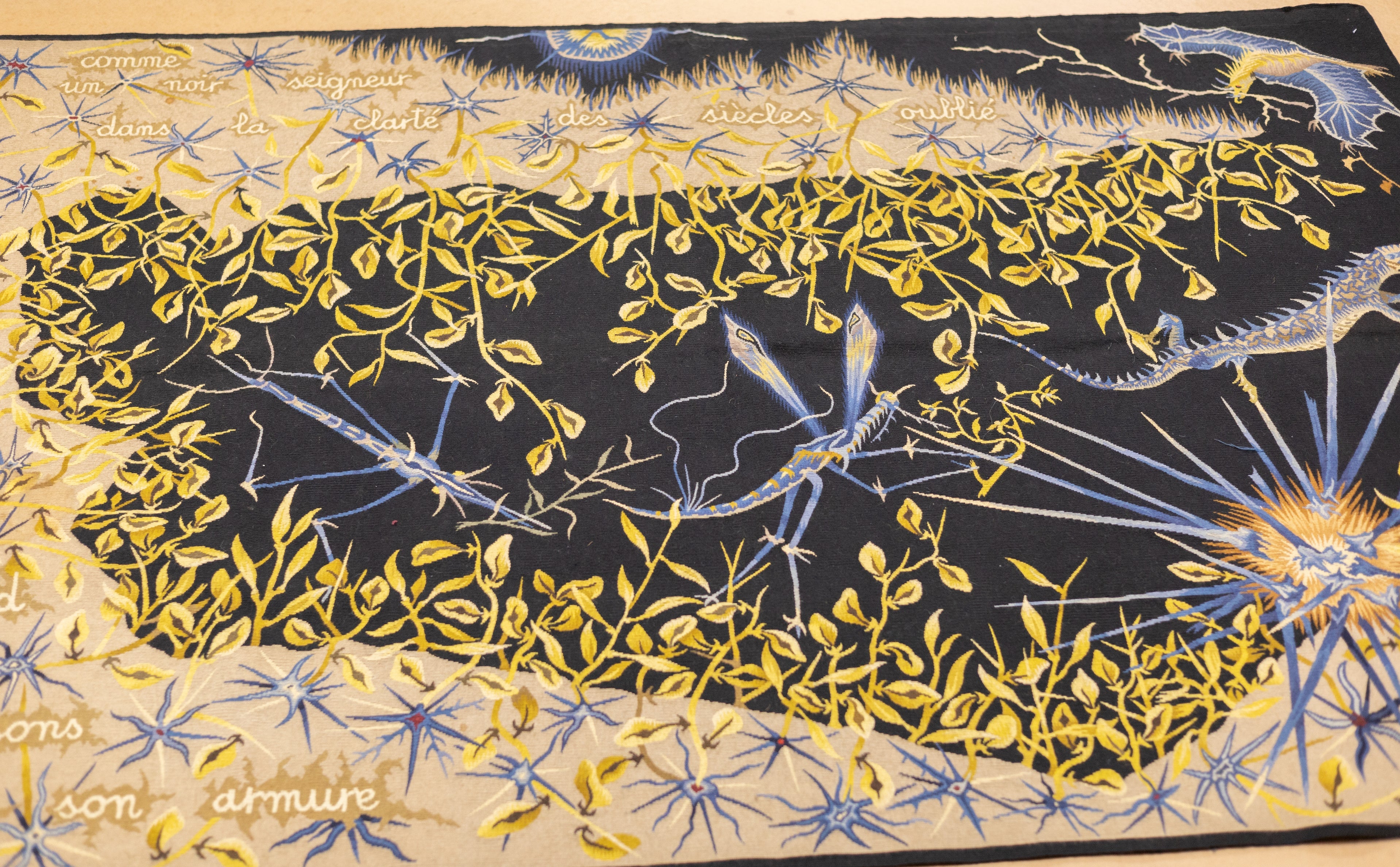 Mid Century Tapestry Signed Marc Petit 4'10'' x 6'10''