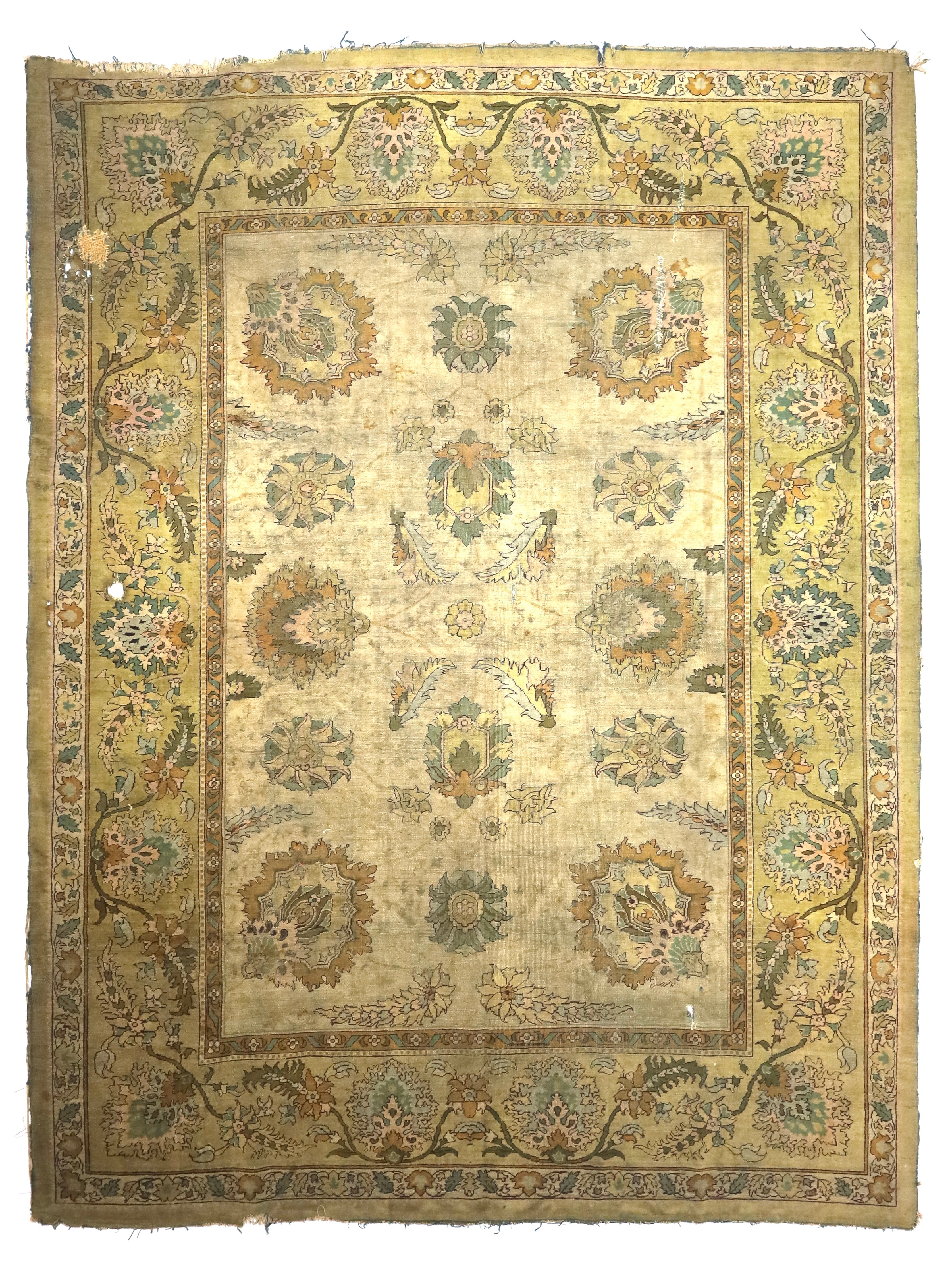 Fine Antique Indian Amritsar Rug 9'3" x 12' 1" circa 1890