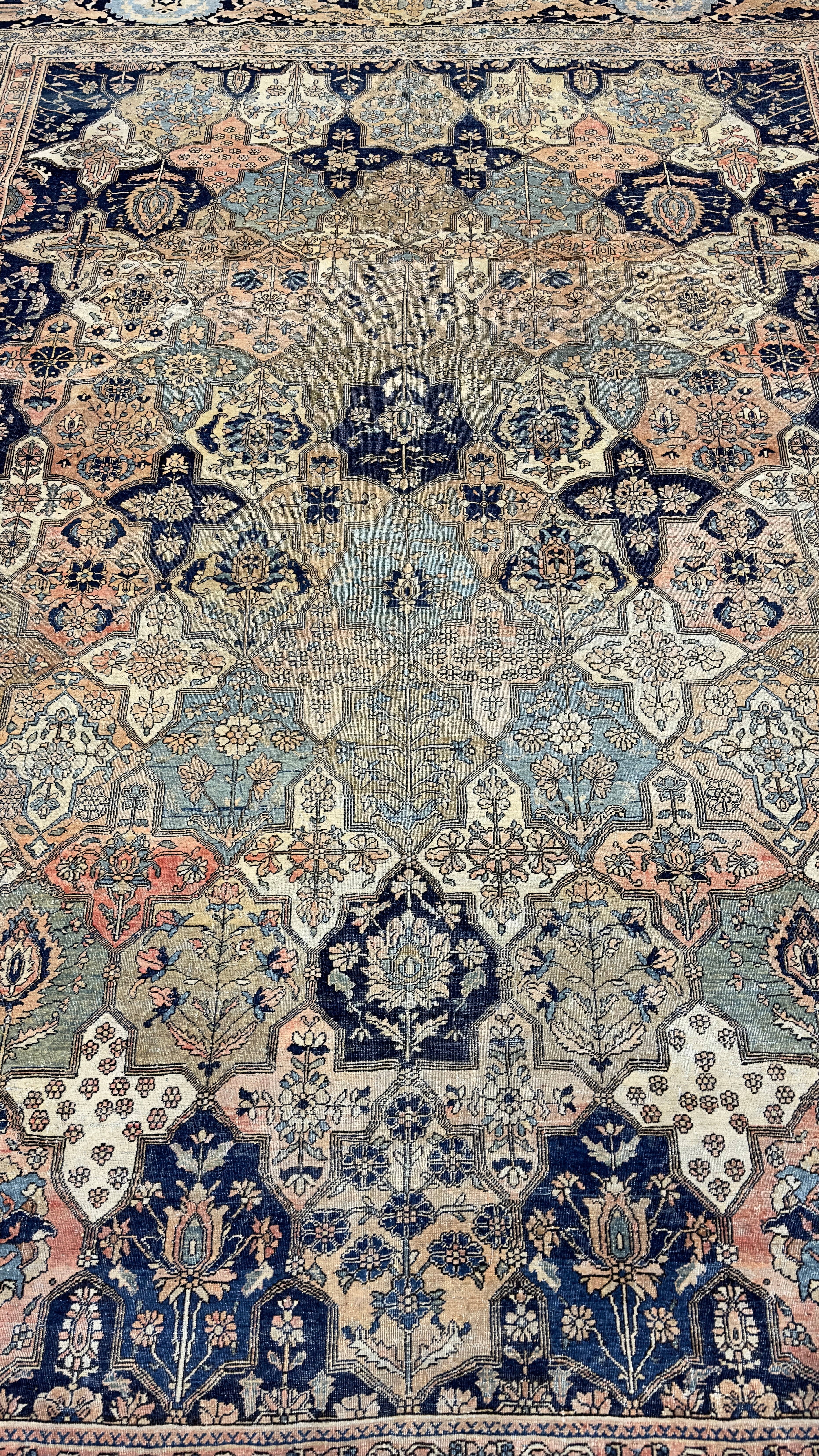 Antique Mohtasham Kashan Rug 8' 4'' x 11' 3''