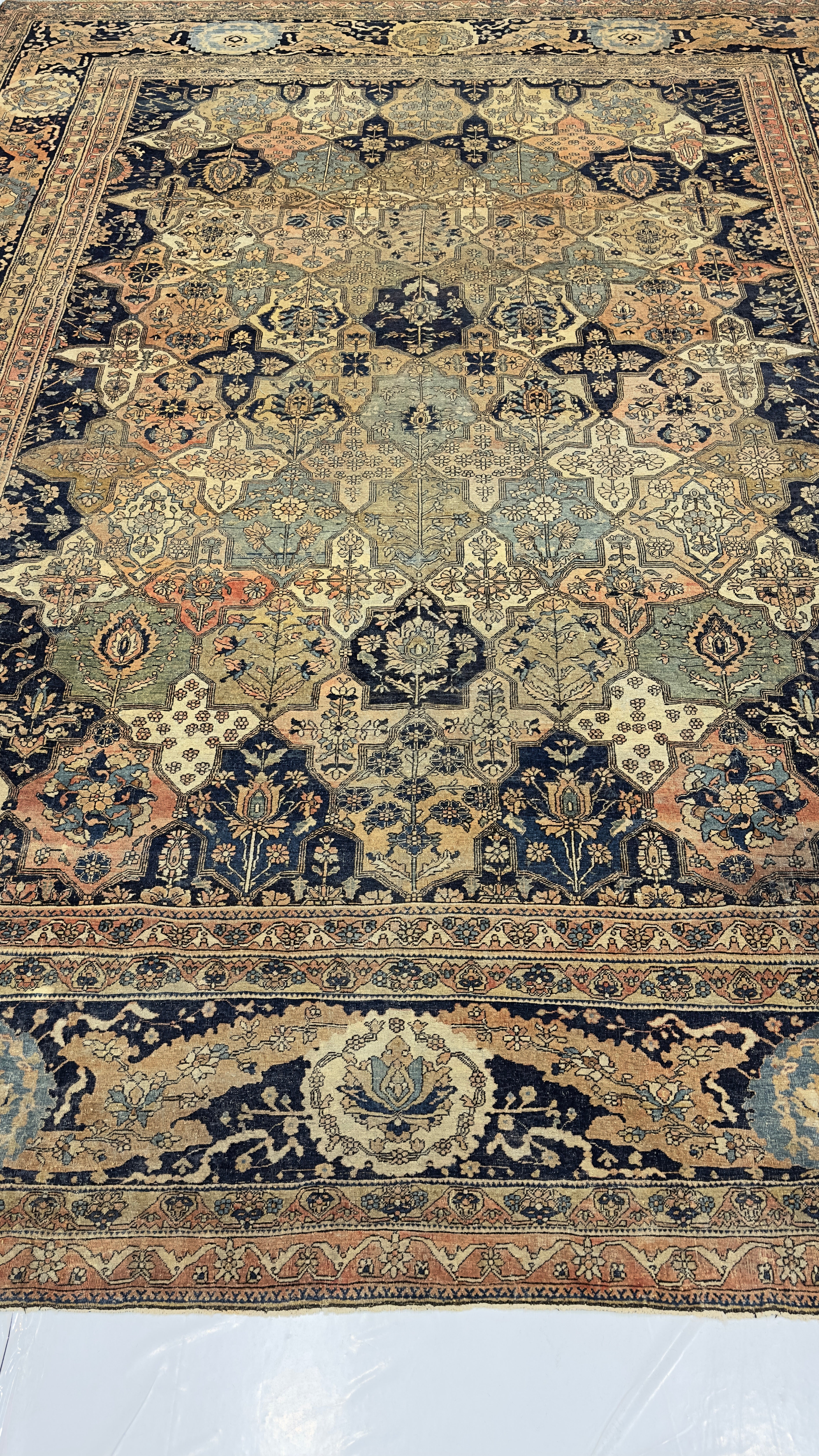 Antique Mohtasham Kashan Rug 8' 4'' x 11' 3''
