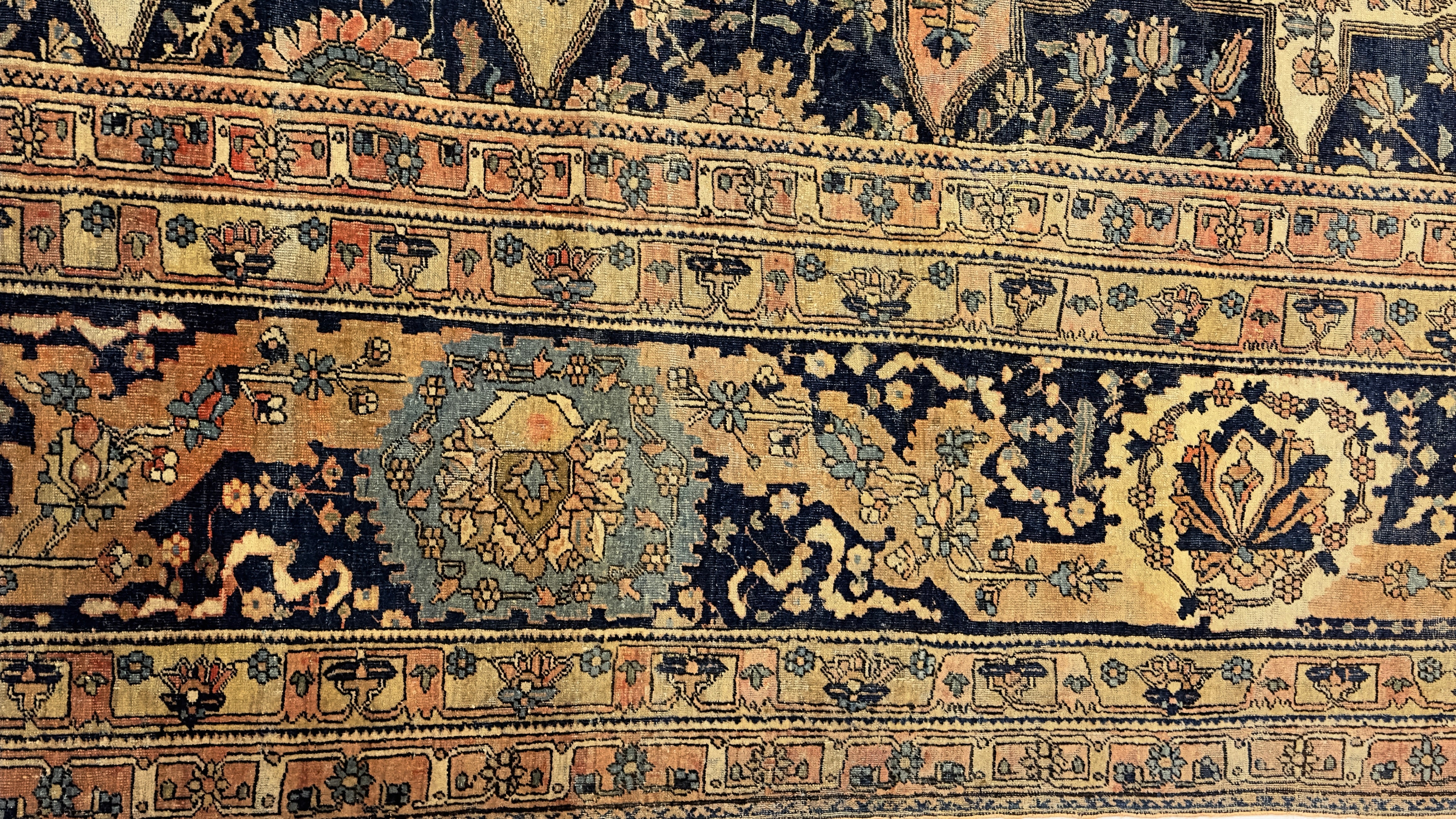 Antique Mohtasham Kashan Rug 8' 4'' x 11' 3''