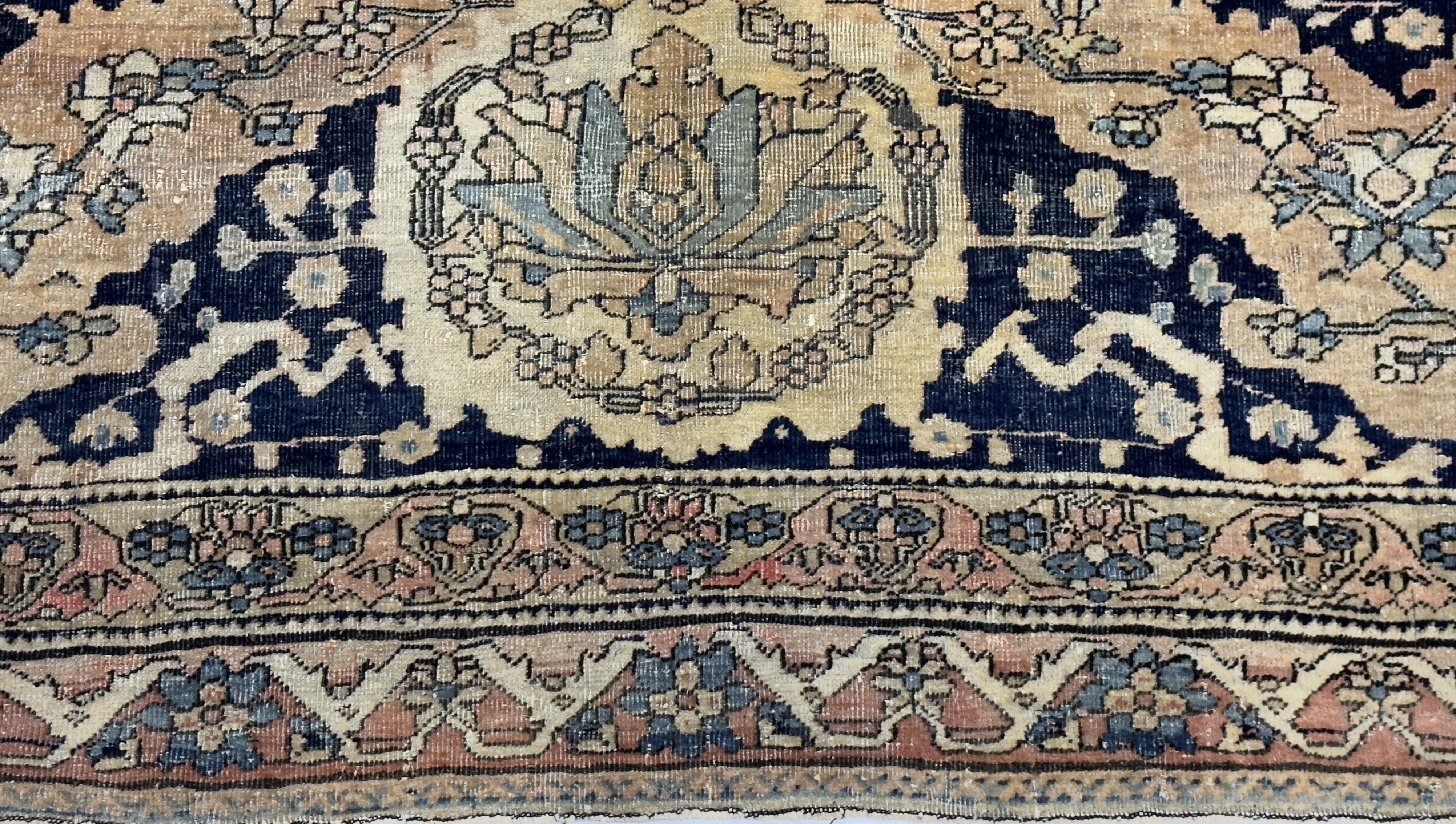 Antique Mohtasham Kashan Rug 8' 4'' x 11' 3''
