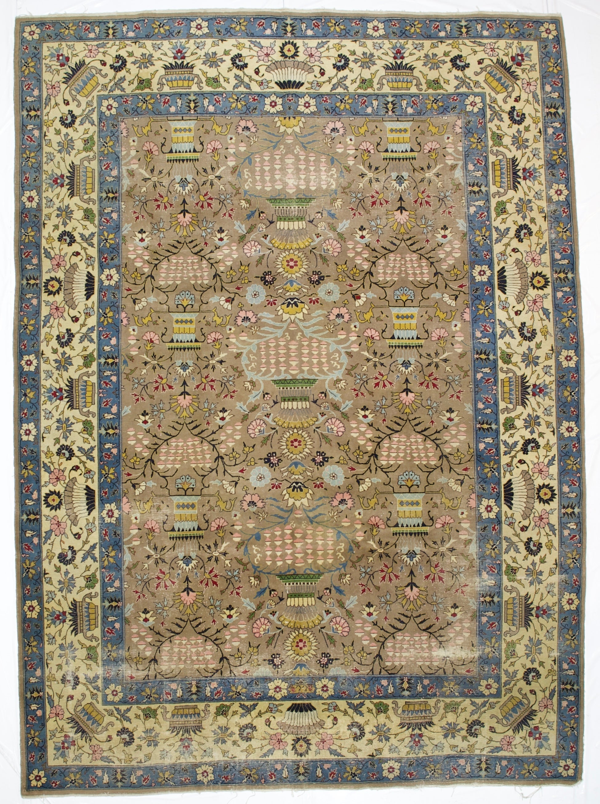Fine Antique Tabriz Vase Design Rug 8'3" x 11' 5"