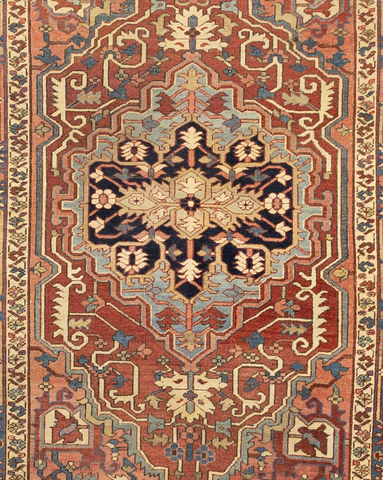 Antique Serapi Rug 5' 2'' x 6' 9''