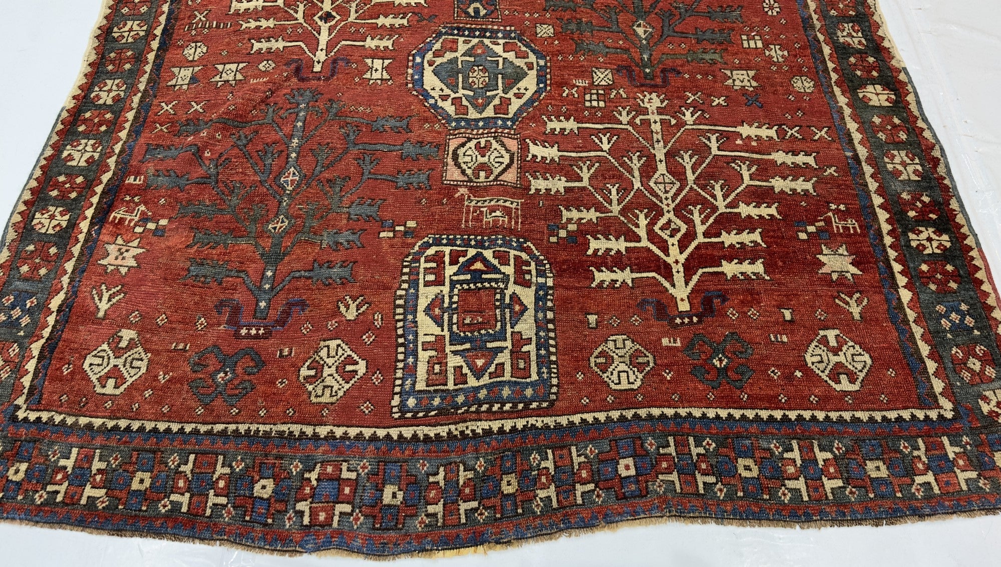 Antique Fine & Very Rare Tree Kazak Rug 5' 6'' x 6' 11''