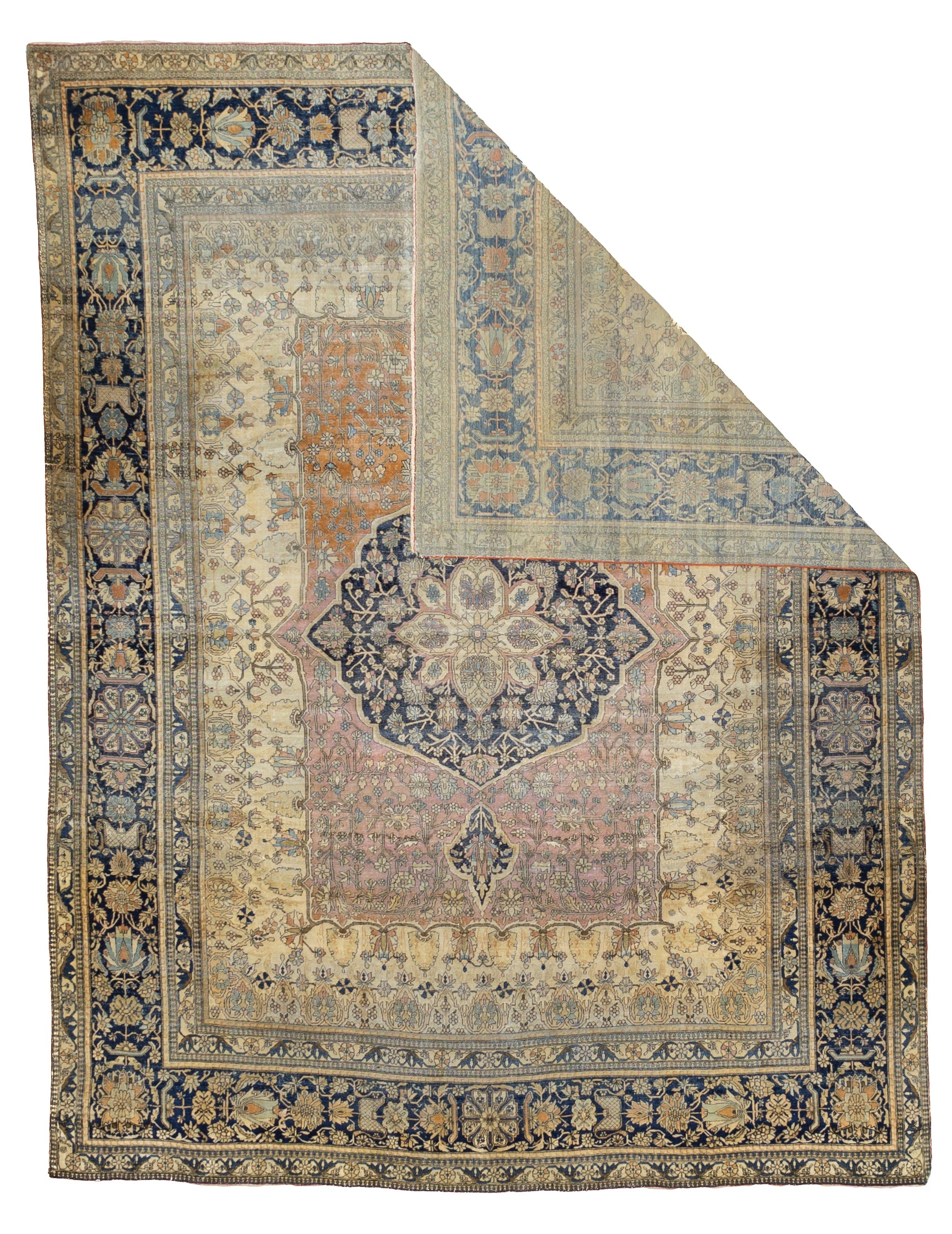 Fine Antique Mohtasham Kashan Rug 7' 6'' x 9' 7''