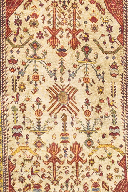 Extremely Fine and Rare Antique Caucasian Silk Shrivan Rug 3'8" x 5' 6"