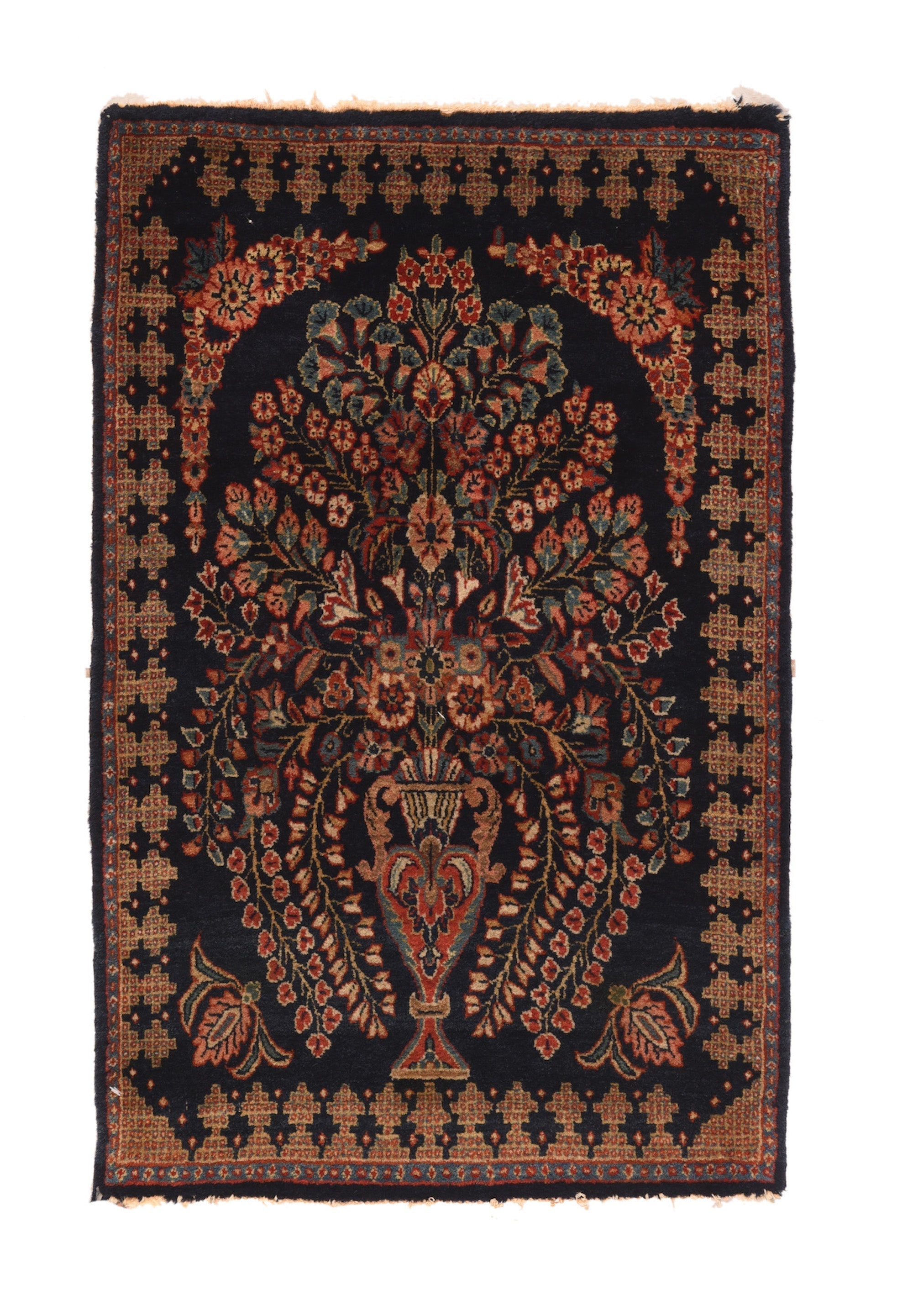 Fine Antique Kashan Rug 1'9'' x 2'10''