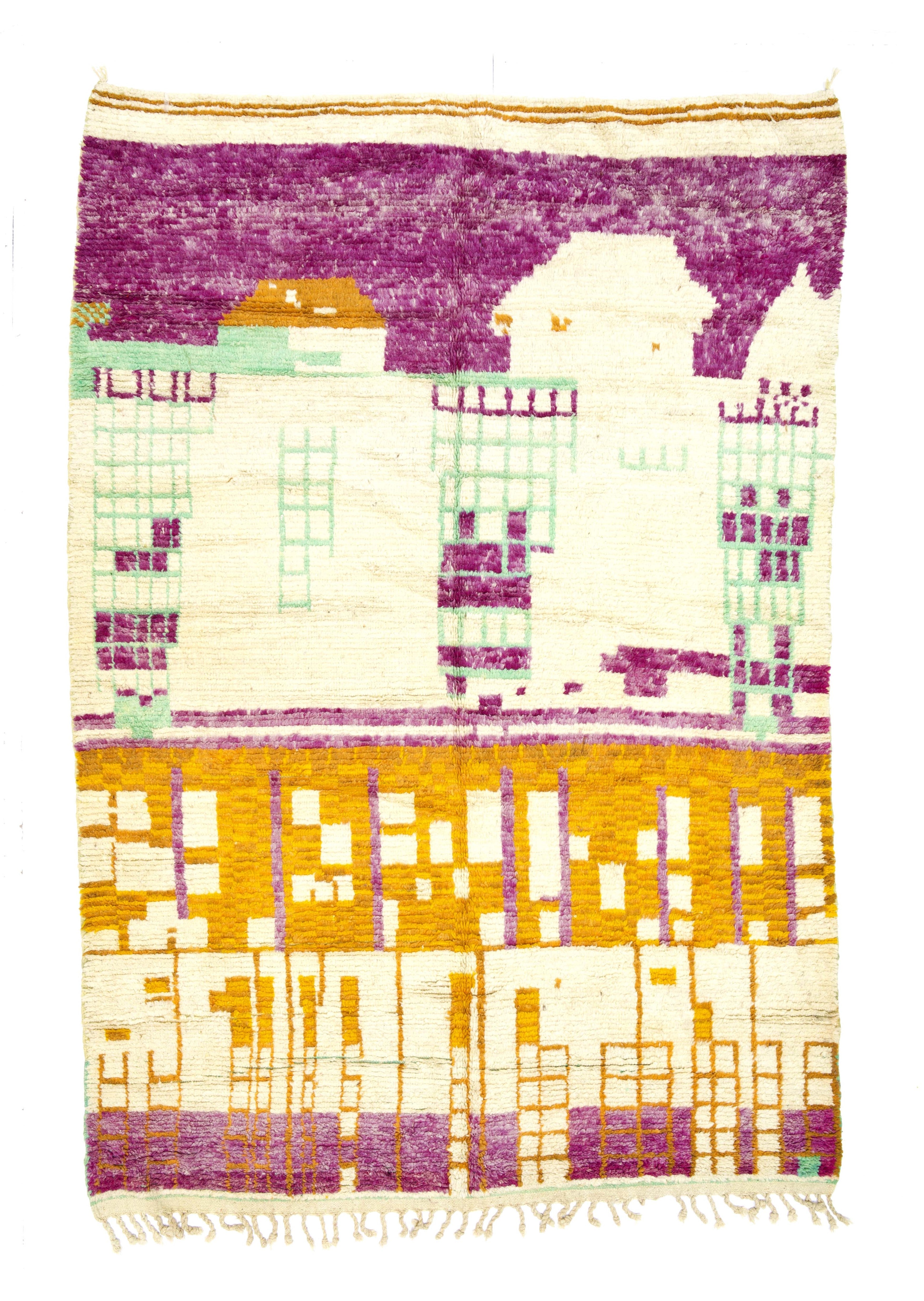 Mid Century Moroccan Rug 6'5" x 9' 6"