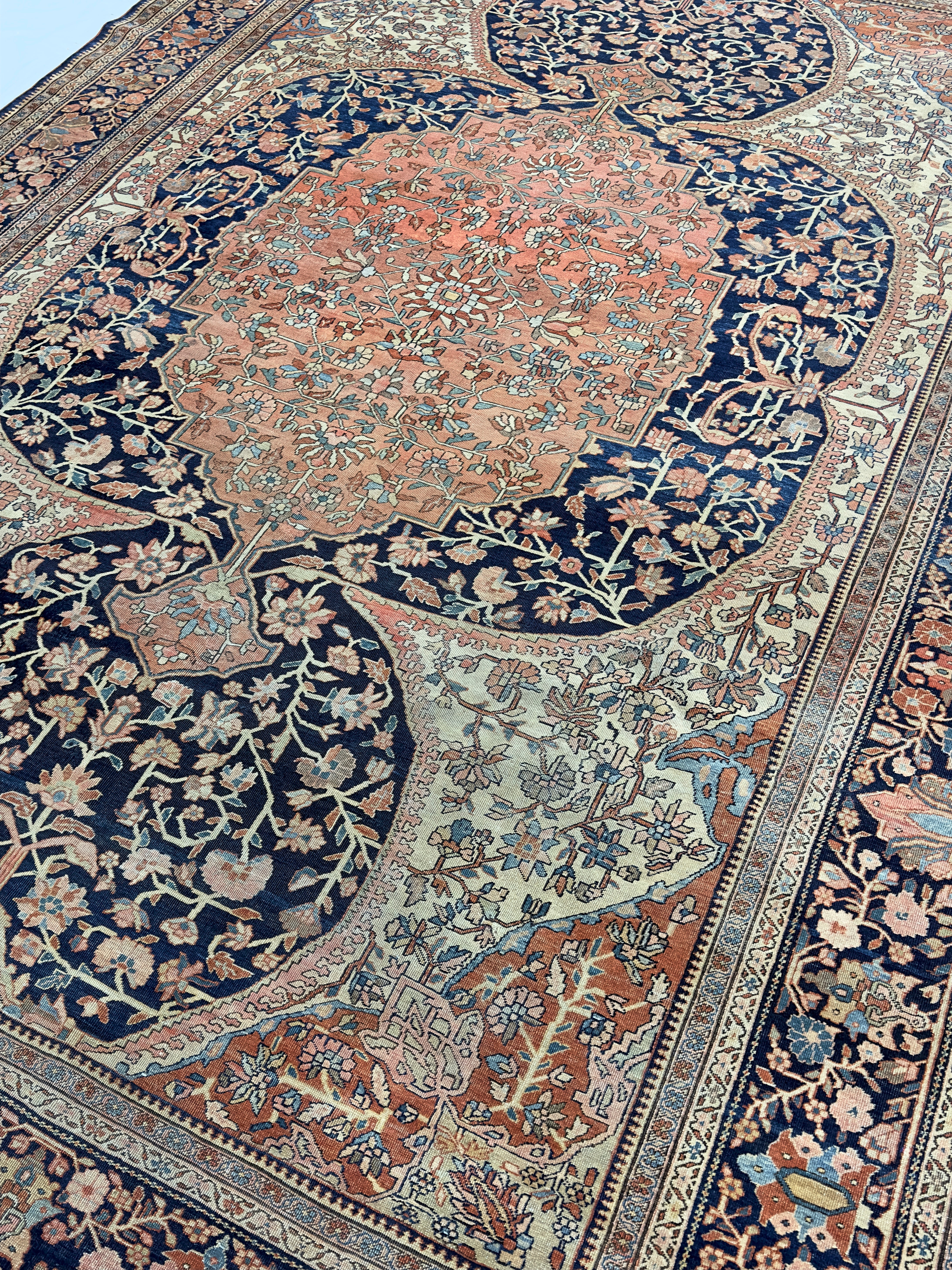 Antique Farahan Sarouk Rug 9' 4" x 12' 1"