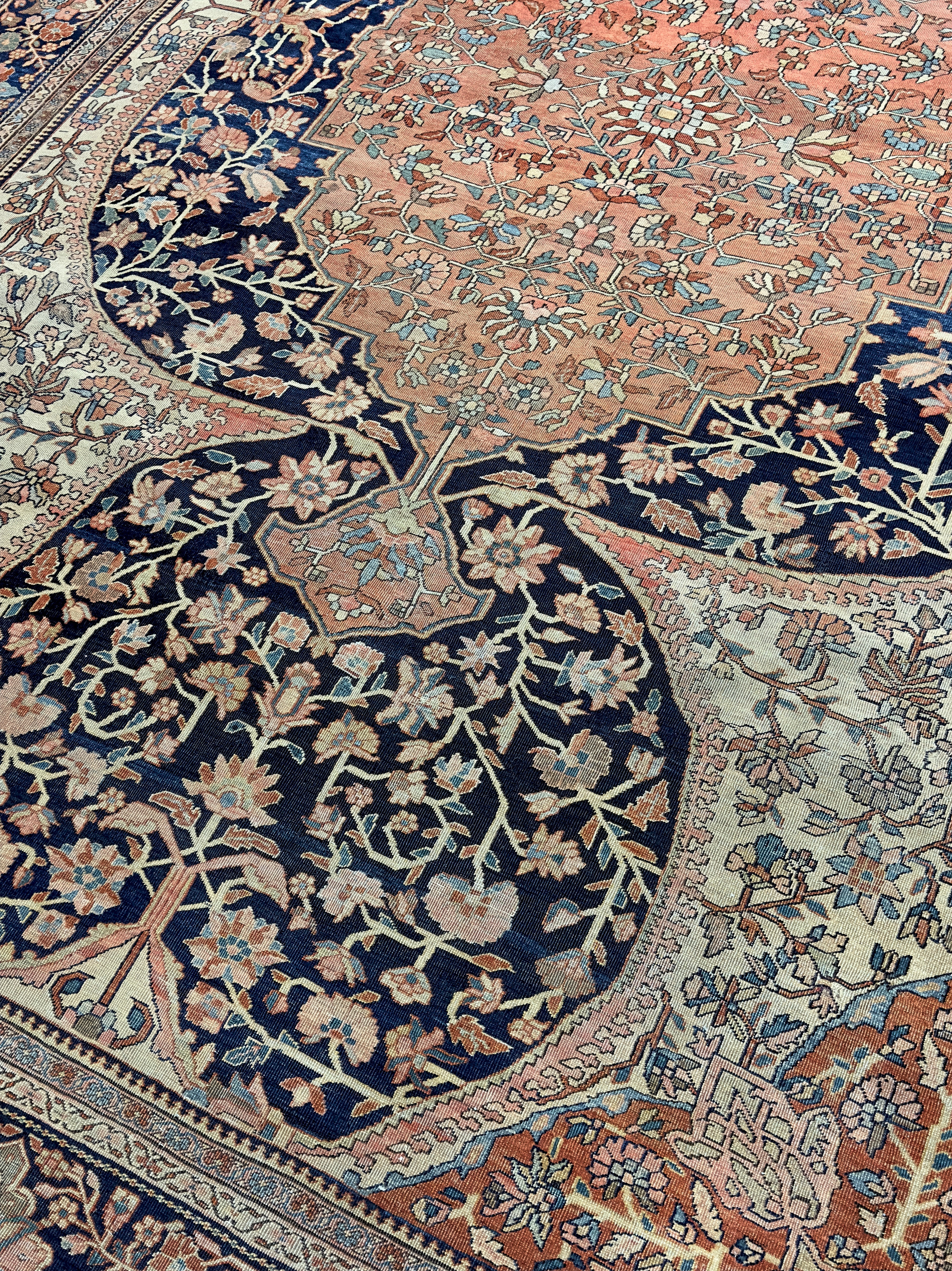 Antique Farahan Sarouk Rug 9' 4" x 12' 1"