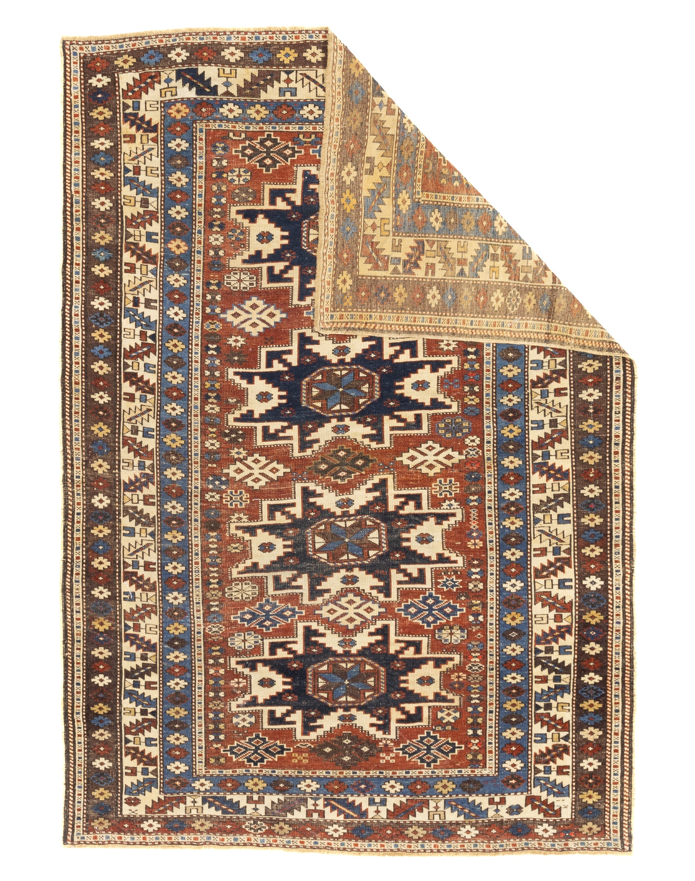Antique Caucasian Lezgi Rug 3'7" x 5' 2"