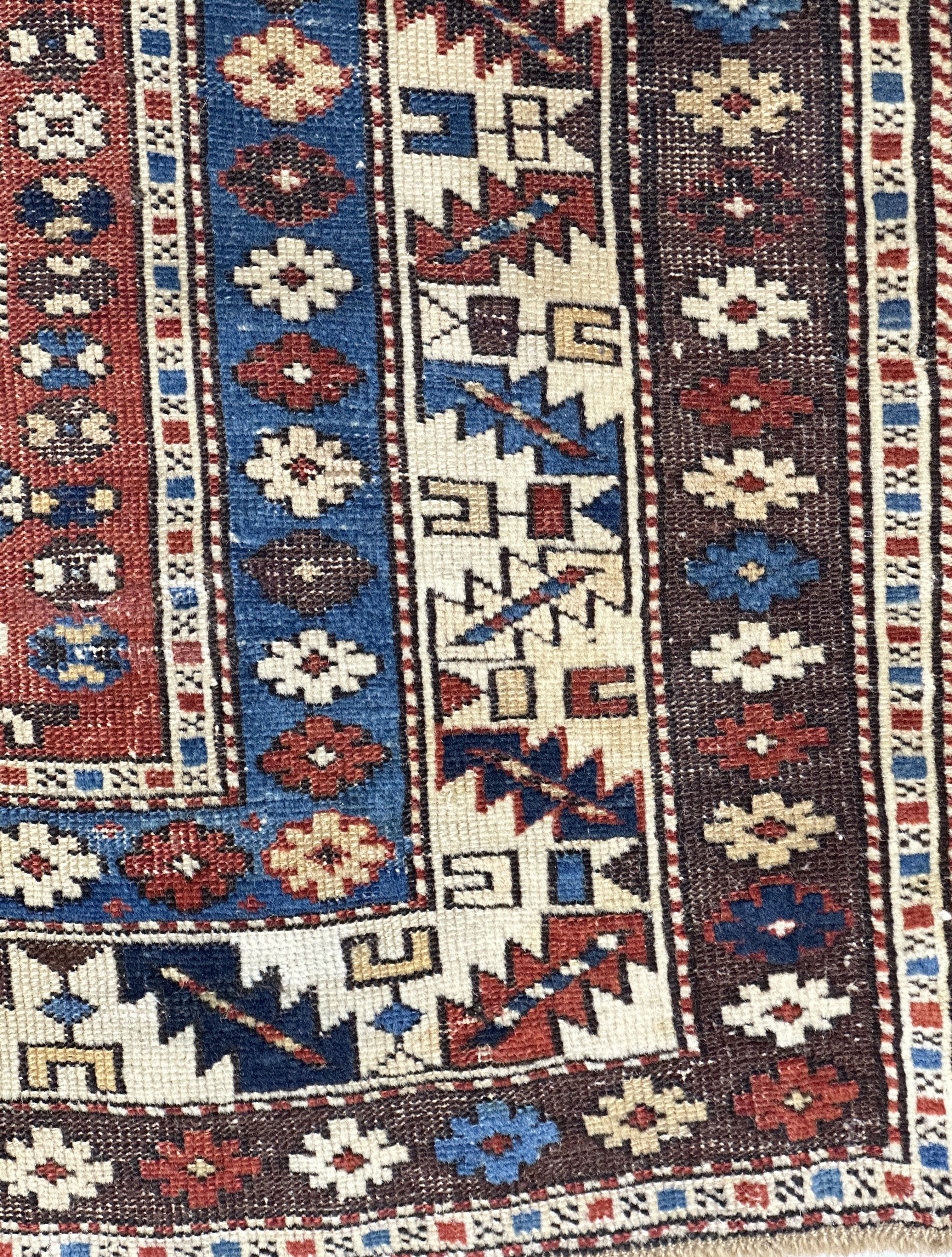 Antique Caucasian Lezgi Rug 3'7" x 5' 2"