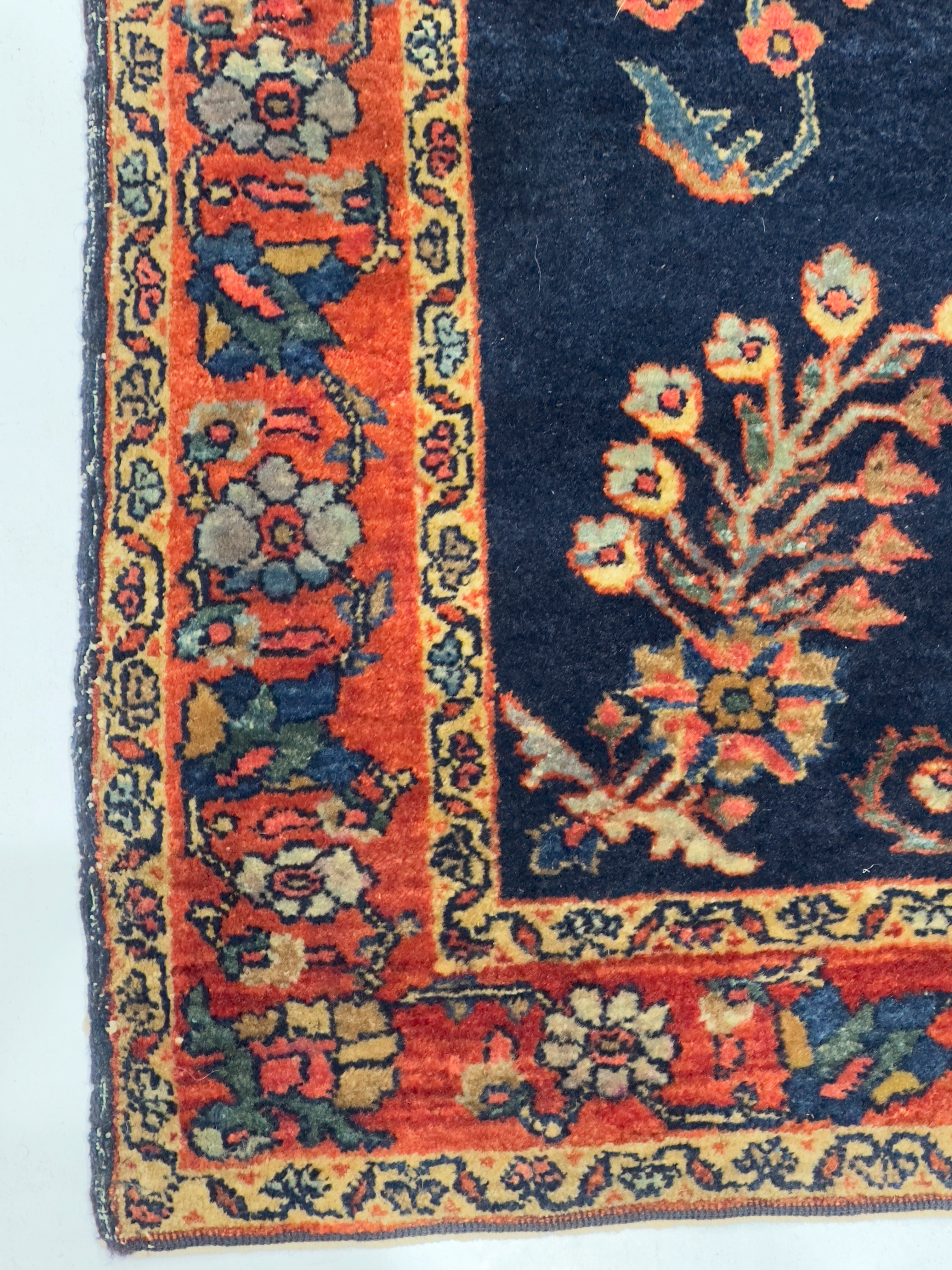 Antique Mohajeran Sarouk Rug 3'4" x 4' 11"