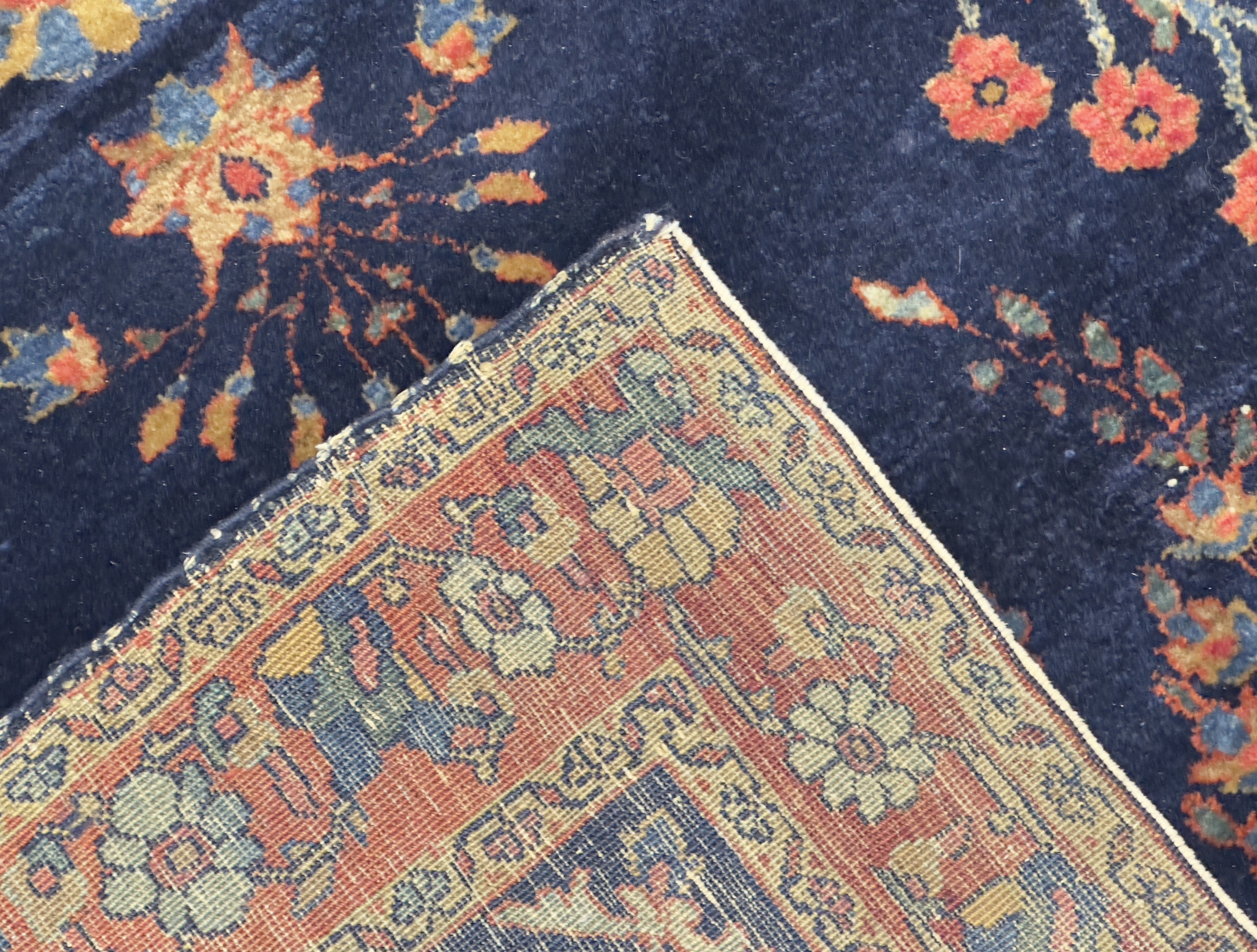 Antique Mohajeran Sarouk Rug 3'4" x 4' 11"