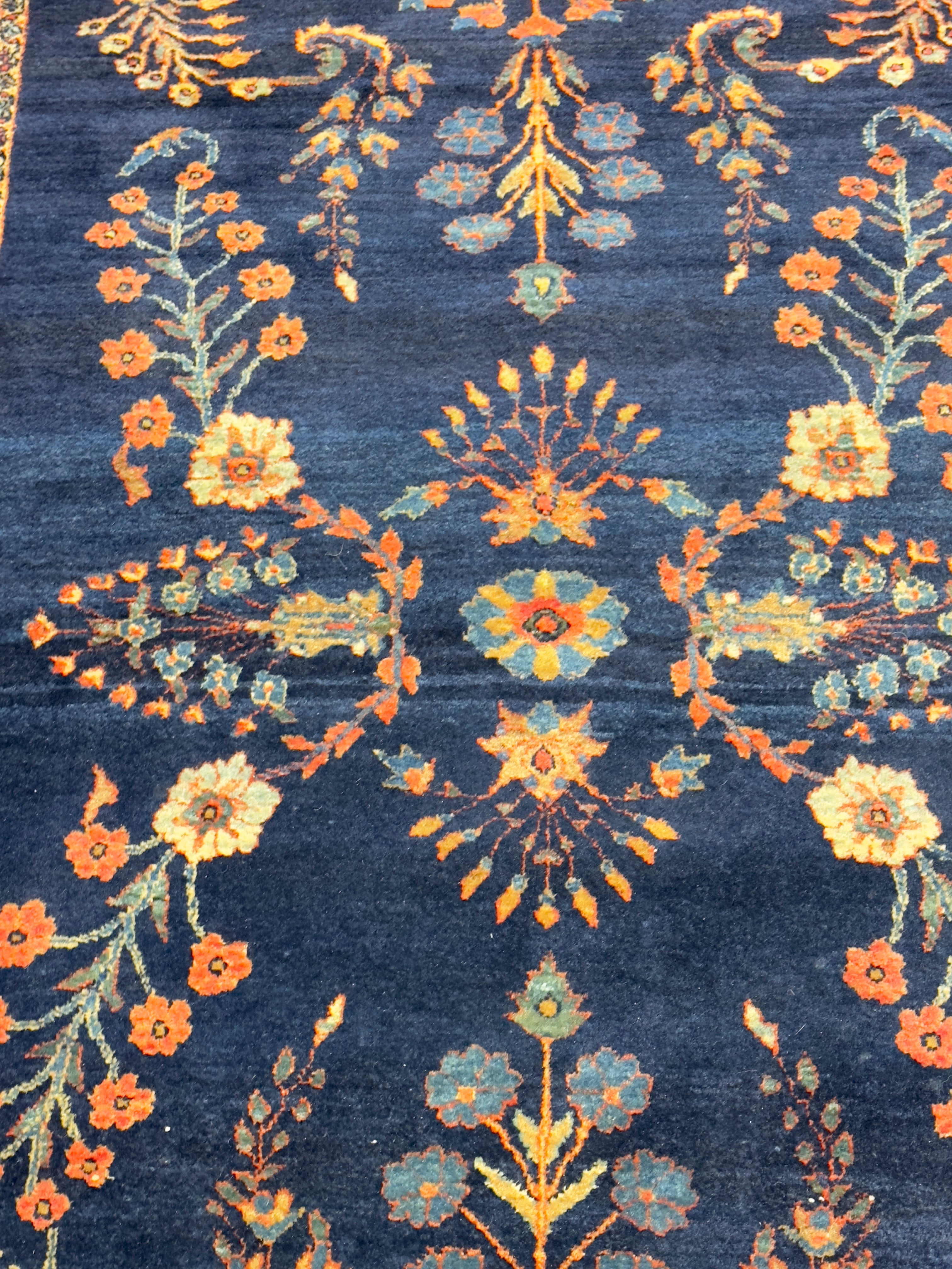 Antique Mohajeran Sarouk Rug 3'4" x 4' 11"