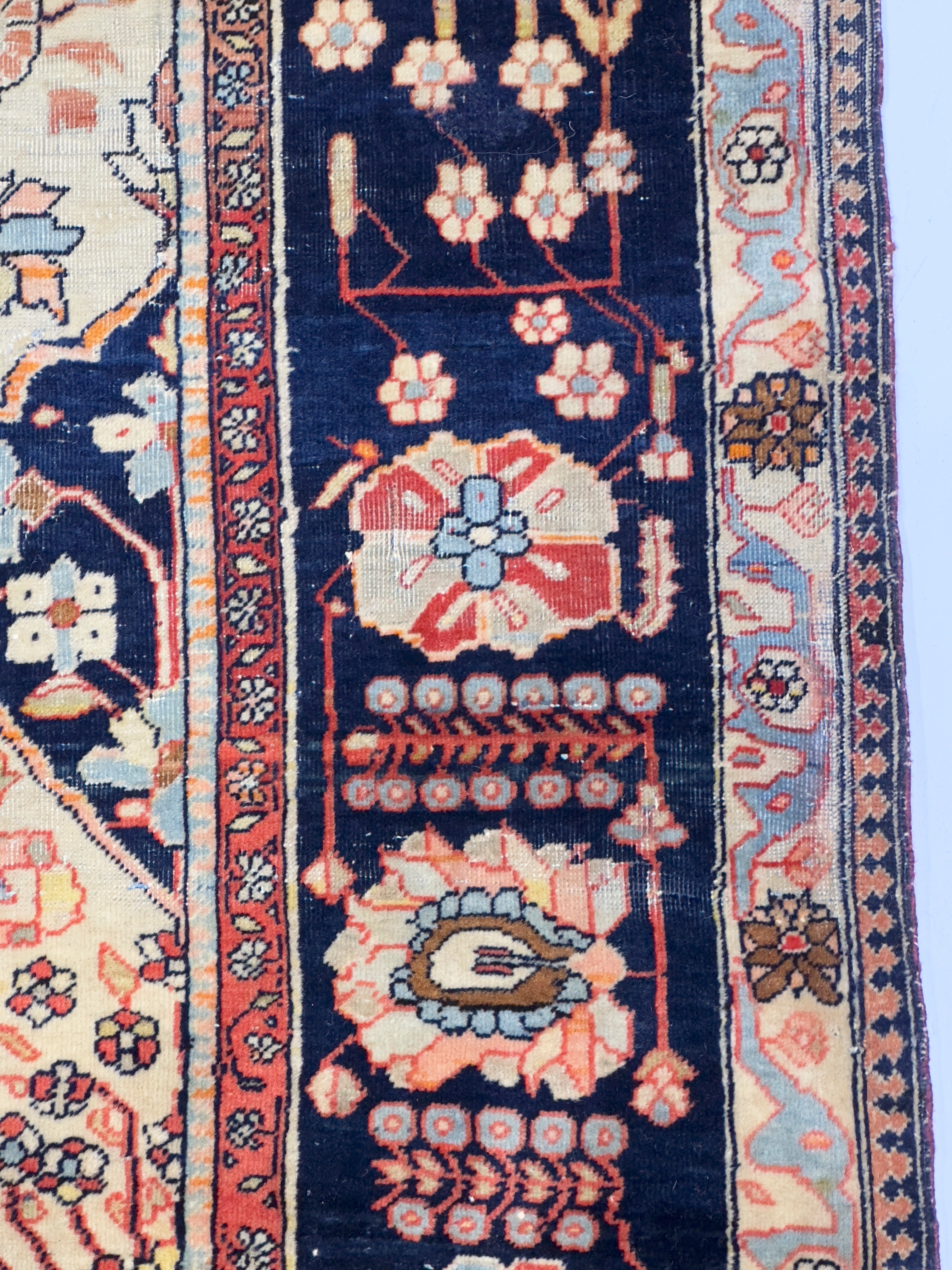 Antique Mohtasham Kashan Rug 4' 4'' x 6' 10"