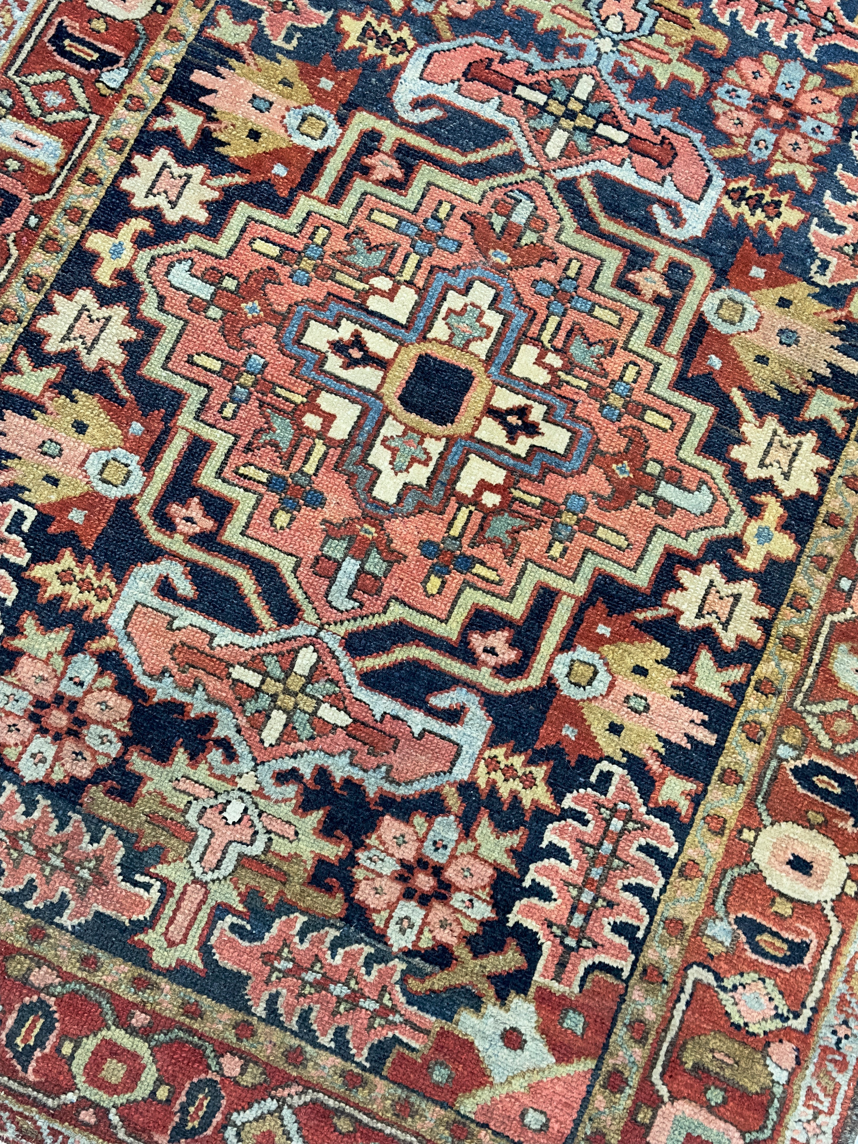 Antique Heriz Rug 3' 7" x 4' 6''