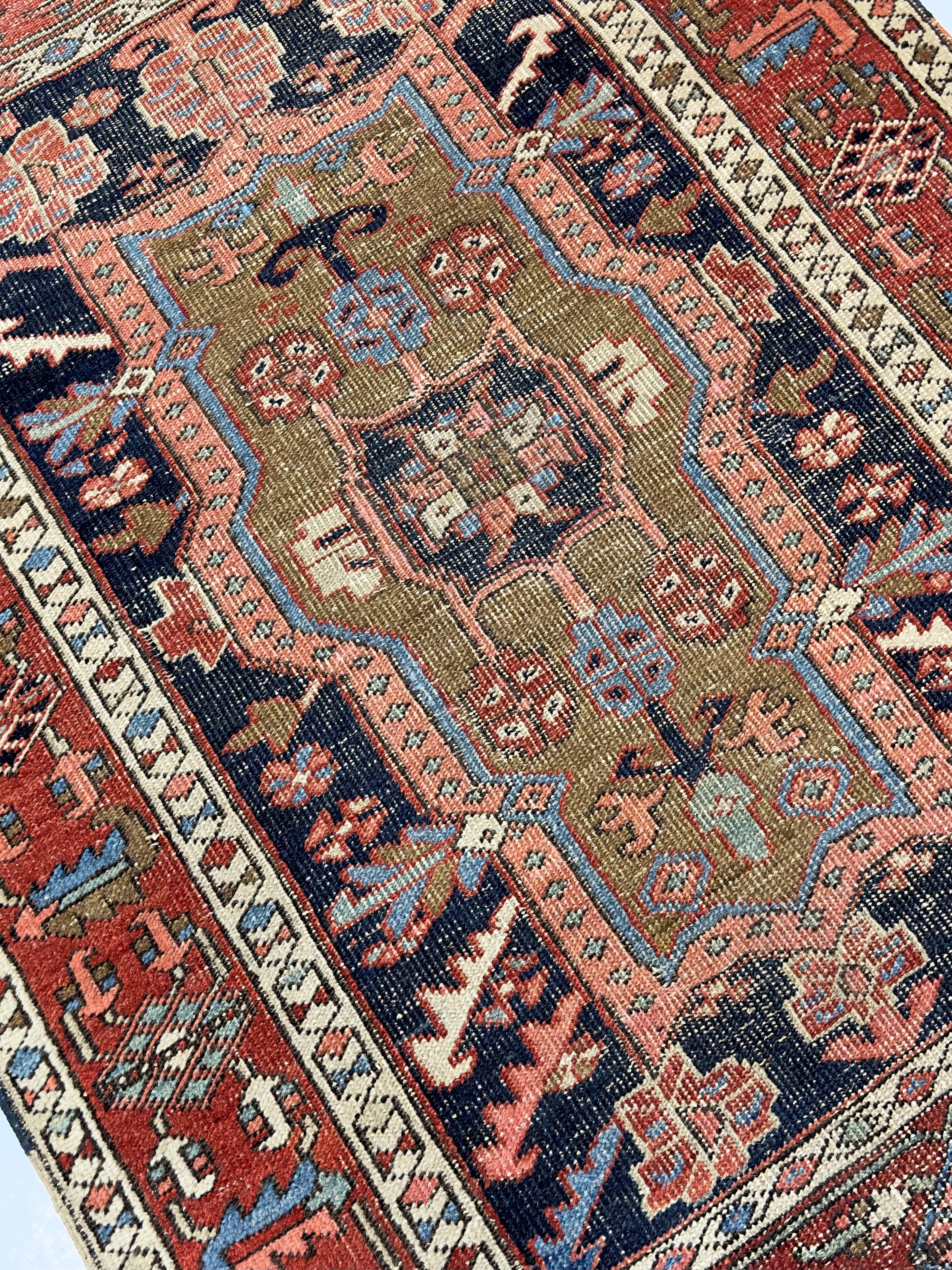 Antique Heriz Rug 3'3" x 4' 6"