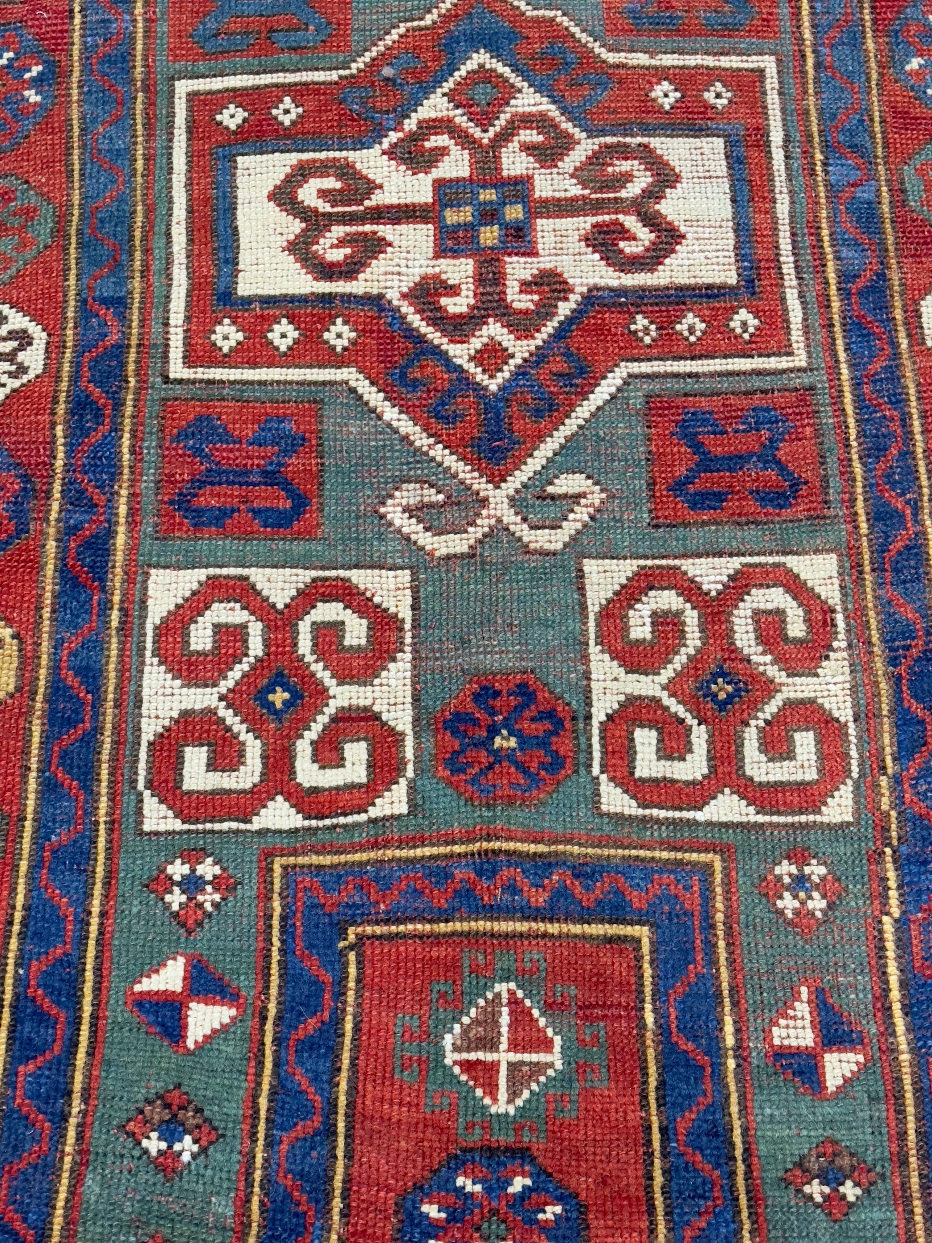 Antique Caucasian Fakhralou Kazak Rug 3'11" x 5' 11"