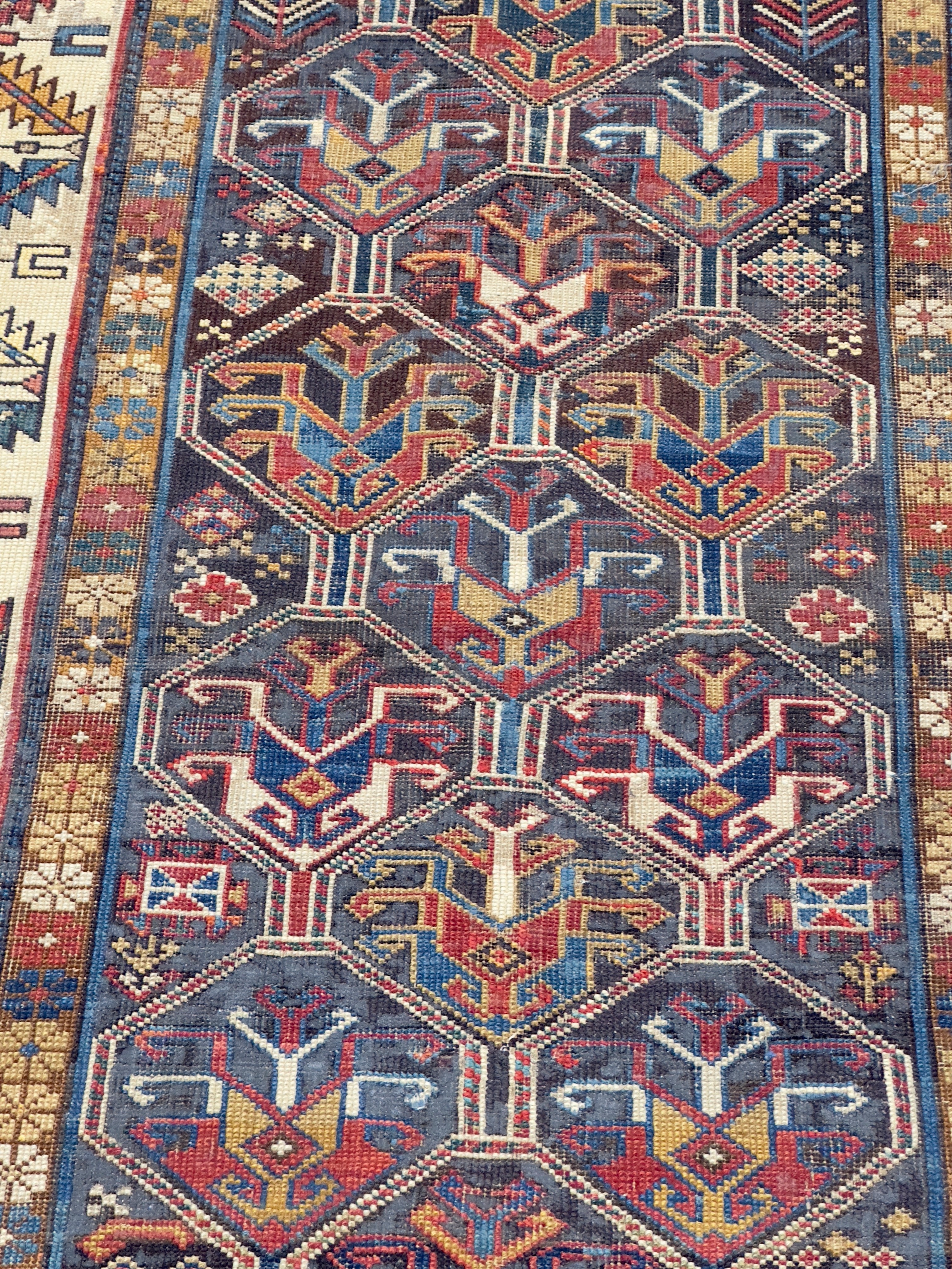 Antique Caucasian Kazak Rug 3' 5" x 6' 1"