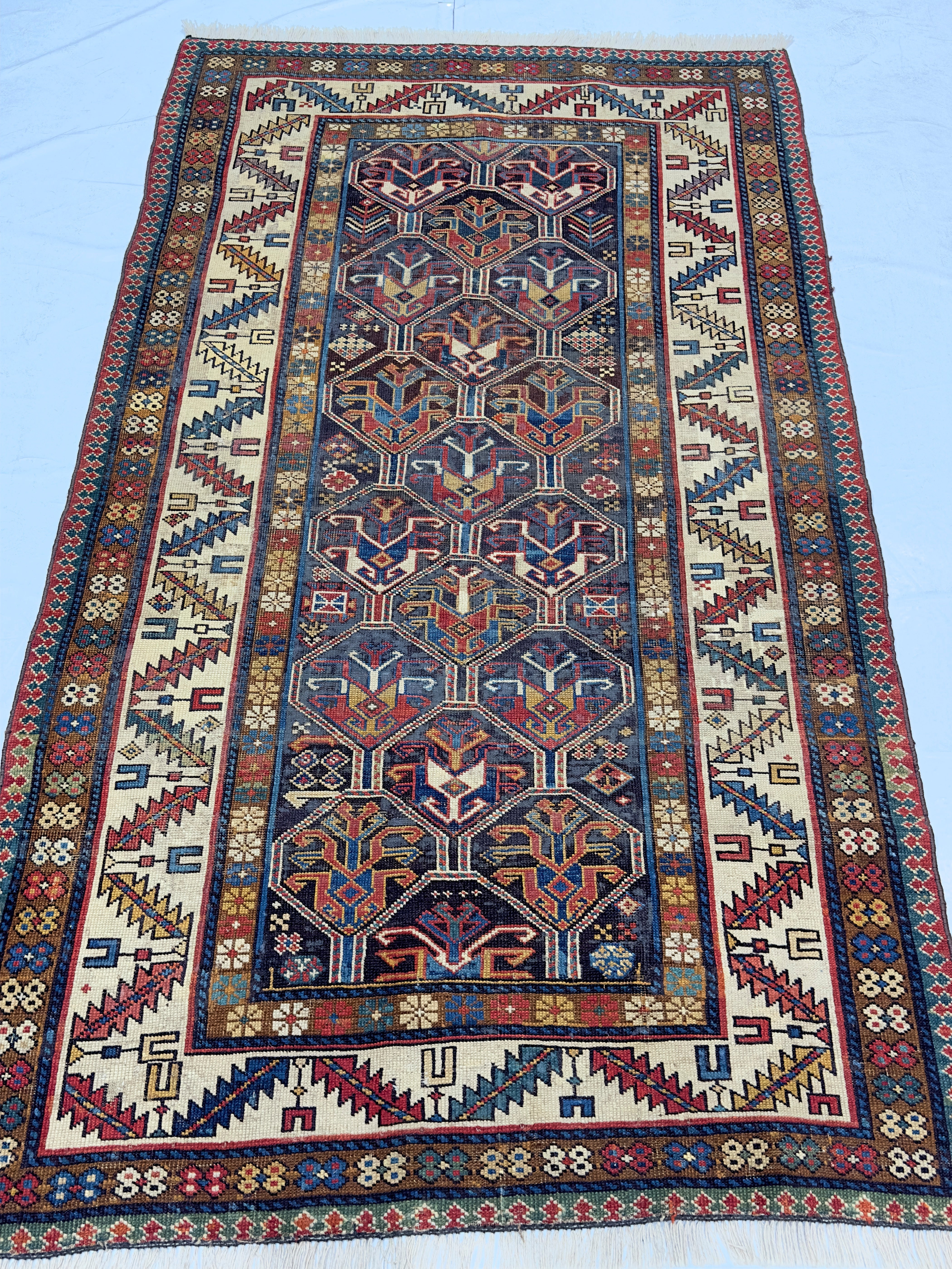 Antique Caucasian Kazak Rug 3' 5" x 6' 1"
