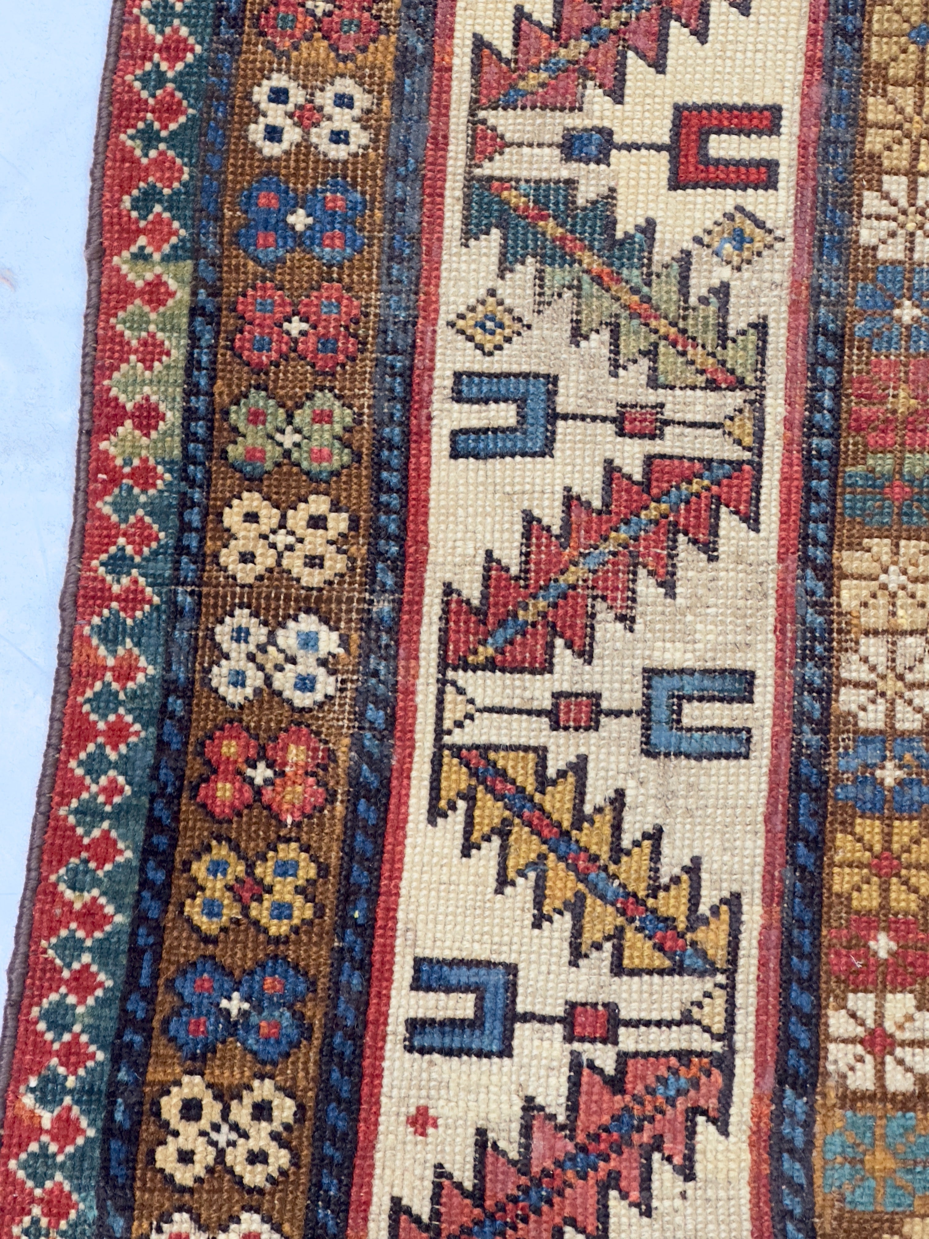 Antique Caucasian Kazak Rug 3' 5" x 6' 1"