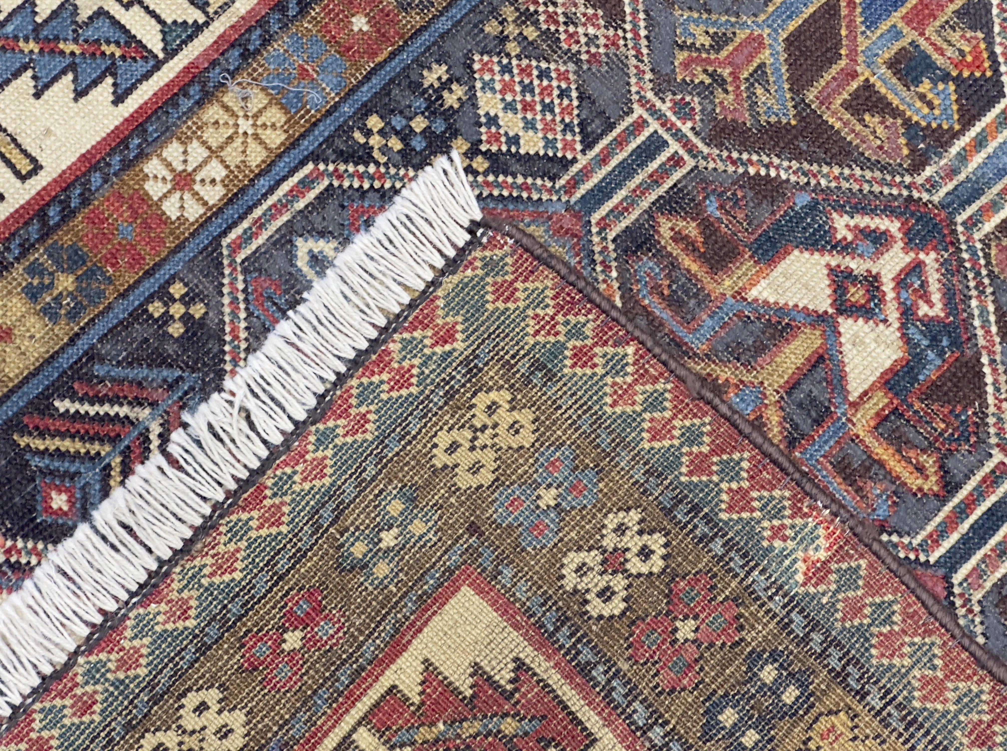 Antique Caucasian Kazak Rug 3' 5" x 6' 1"
