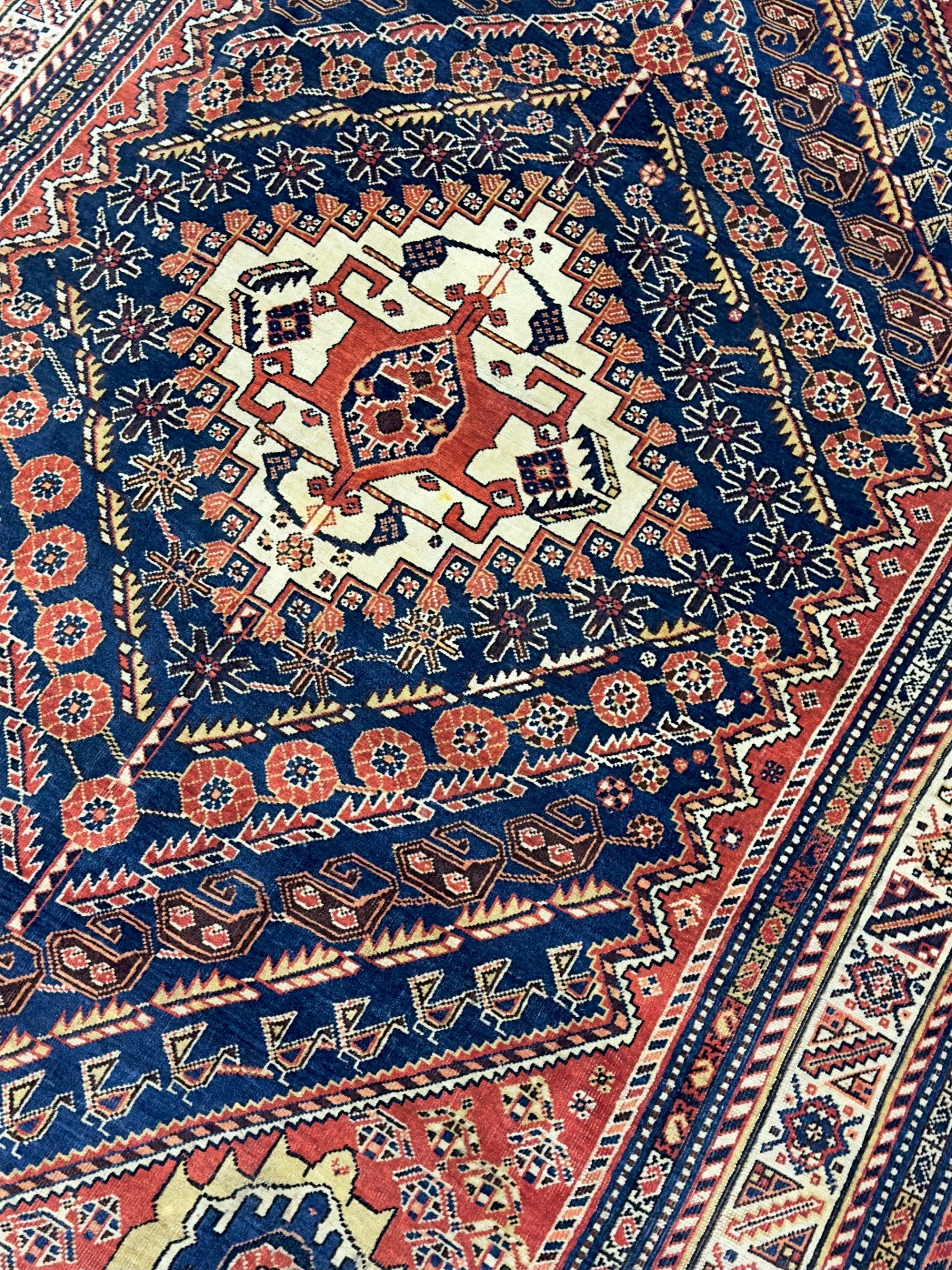 Antique Qashqai Rug 4' 11" x 7' 4"